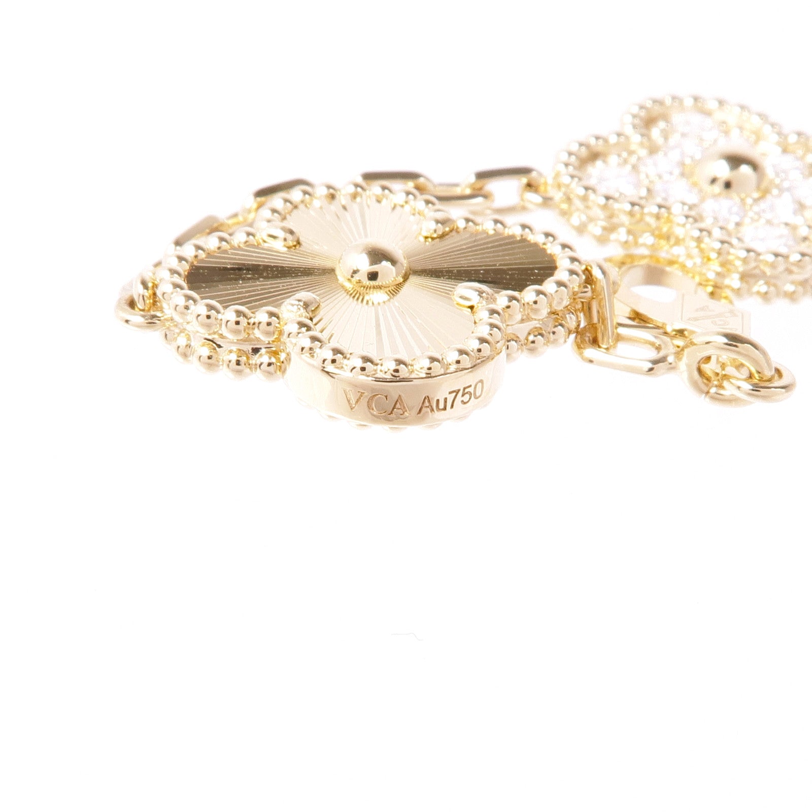 Van Cleef & Arpels 18K黃金Vintage Alhambra鑽石手鏈