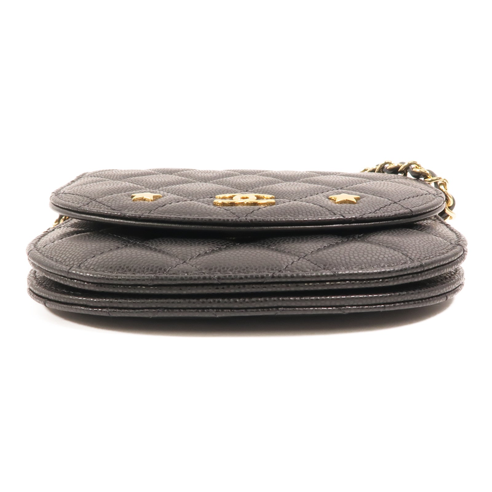 CHANEL 牛皮皮革Chain Shoulder金扣鏈帶肩背袋