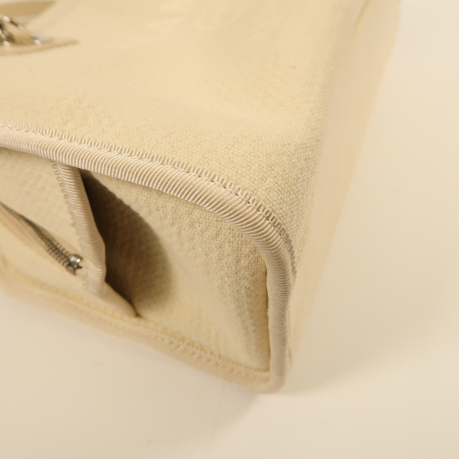CHANEL 帆布2 Way Shoulder銀扣手挽肩背兩用袋