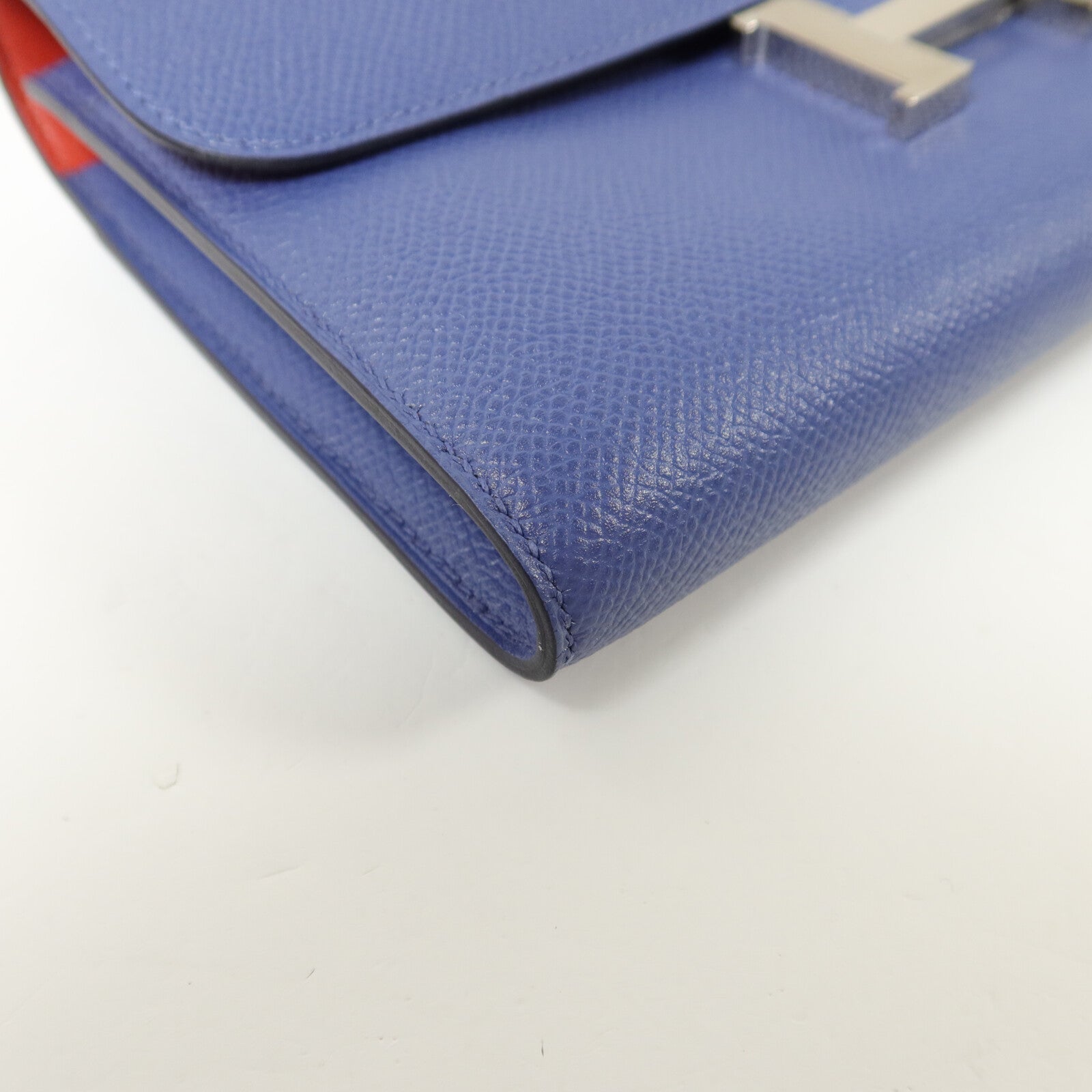 HERMES Epsom皮革Constance Wallet長錢包Bleu Agate