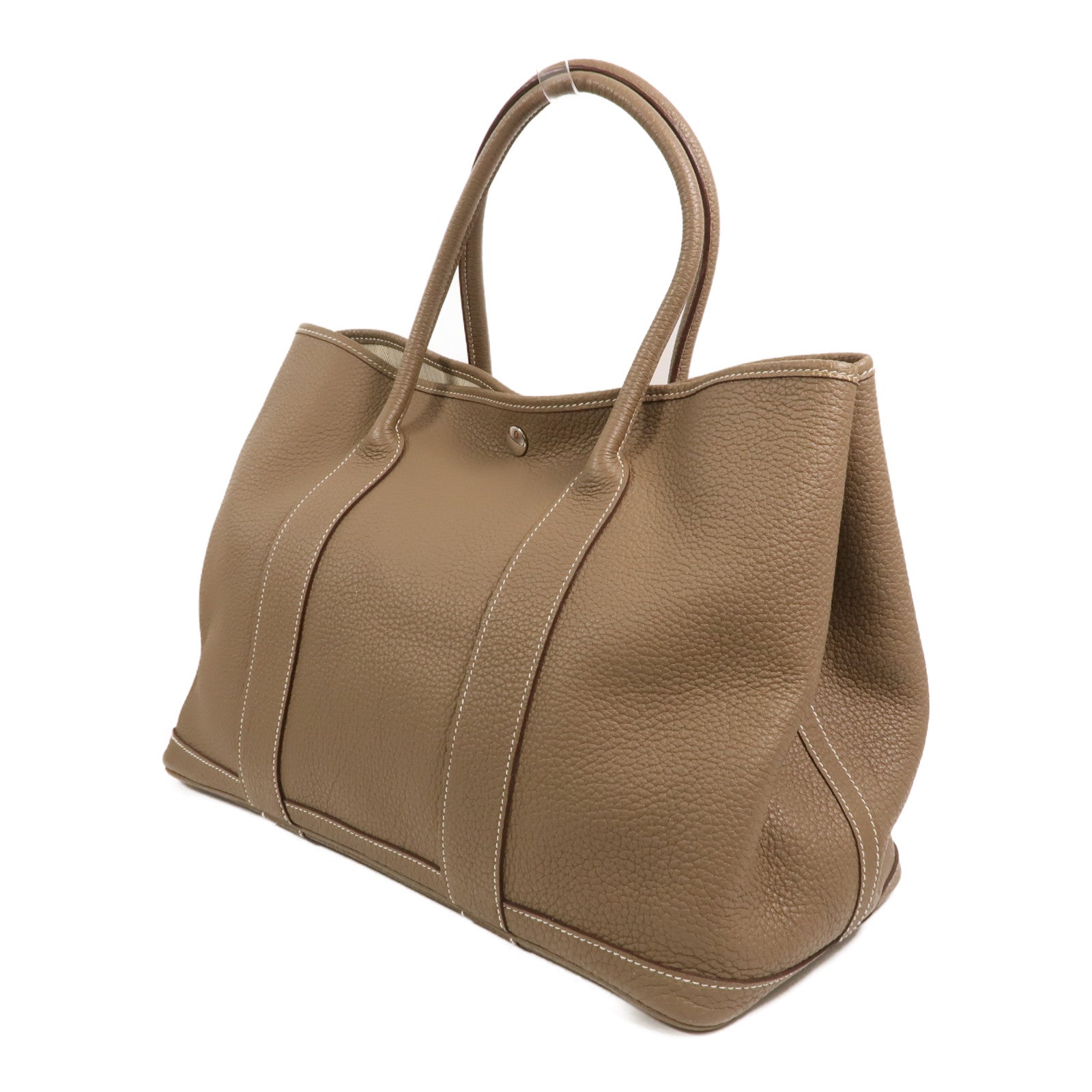 HERMES Negonda皮革Garden Party PM手挽袋Etoupe