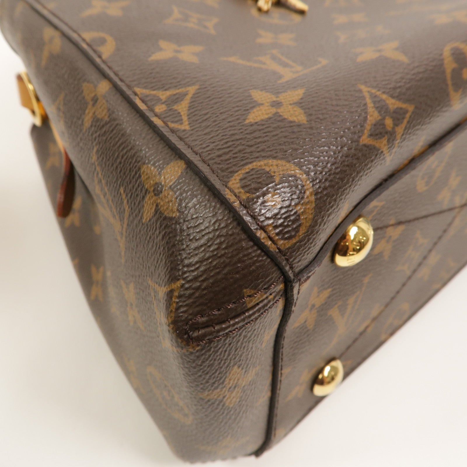LOUIS VUITTON Monogram Montaigne BB手挽肩背兩用袋棕色