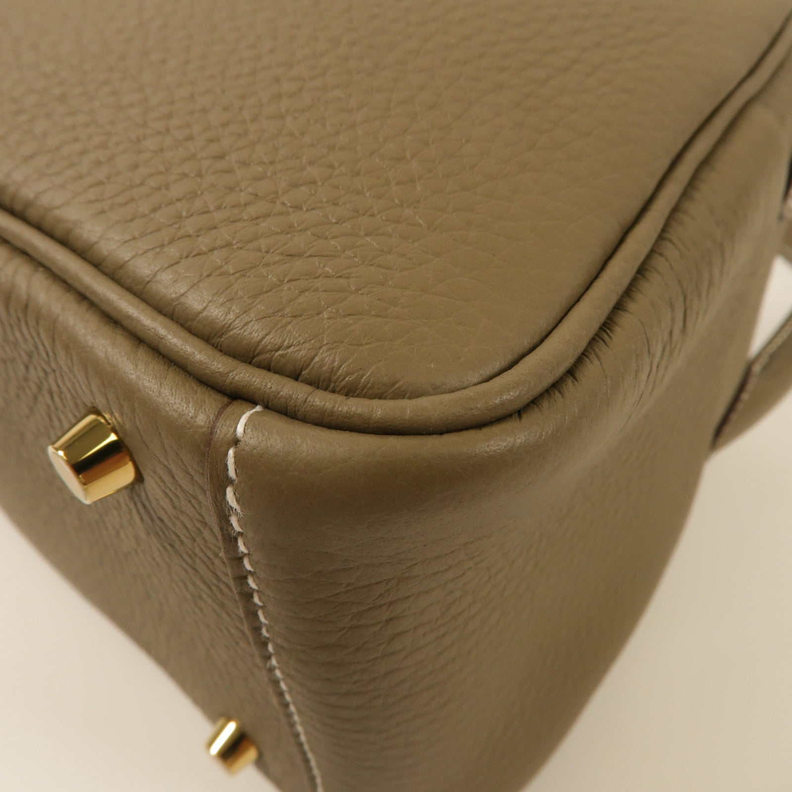 HERMES Clemence皮革Mini Lindy肩背袋Etoupe