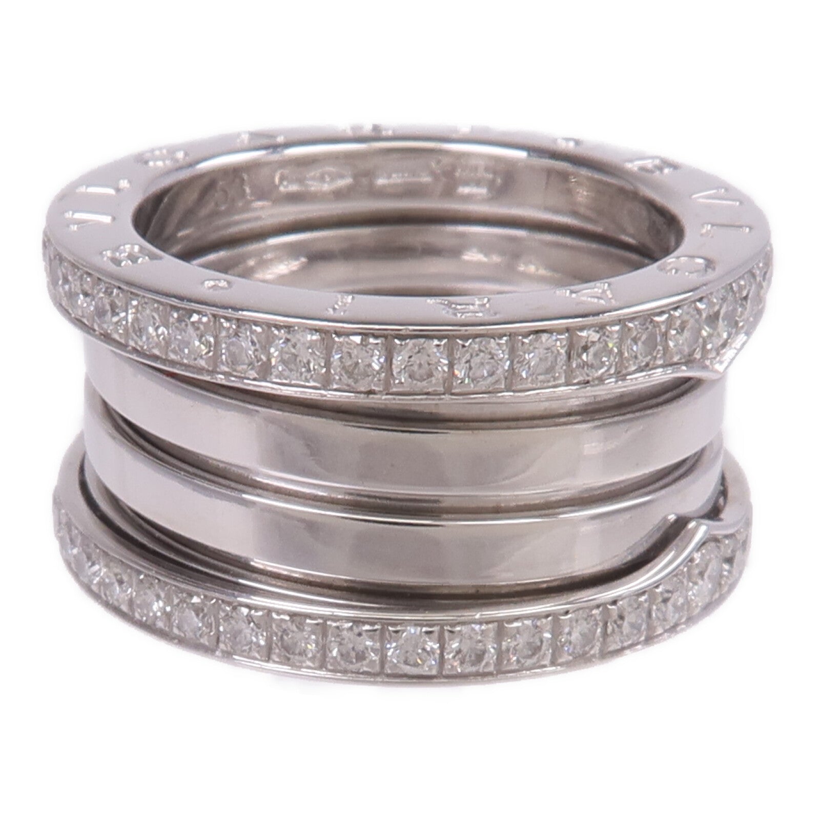 BVLGARI 【激減優惠】18K白金B.Zero1 3 Band Ring鑽石戒指Bvlgari#53/US#6.25