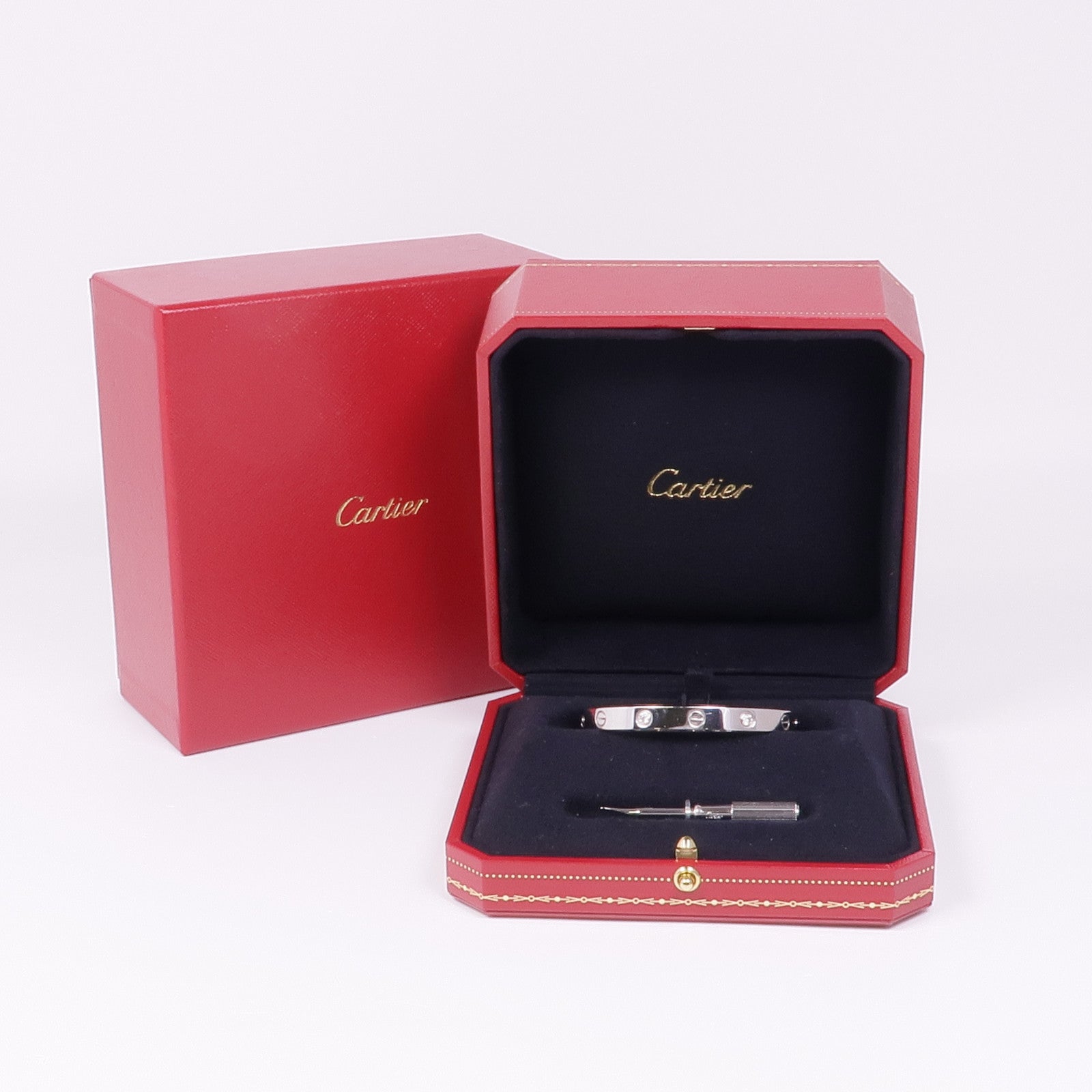 CARTIER 【激減優惠】18K白金Love Bangle 4 Diamond鑽石手鐲Cartier#16