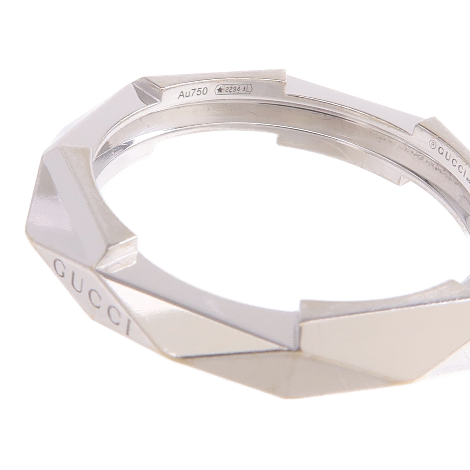 GUCCI 18K白金Link To Love Ring戒指