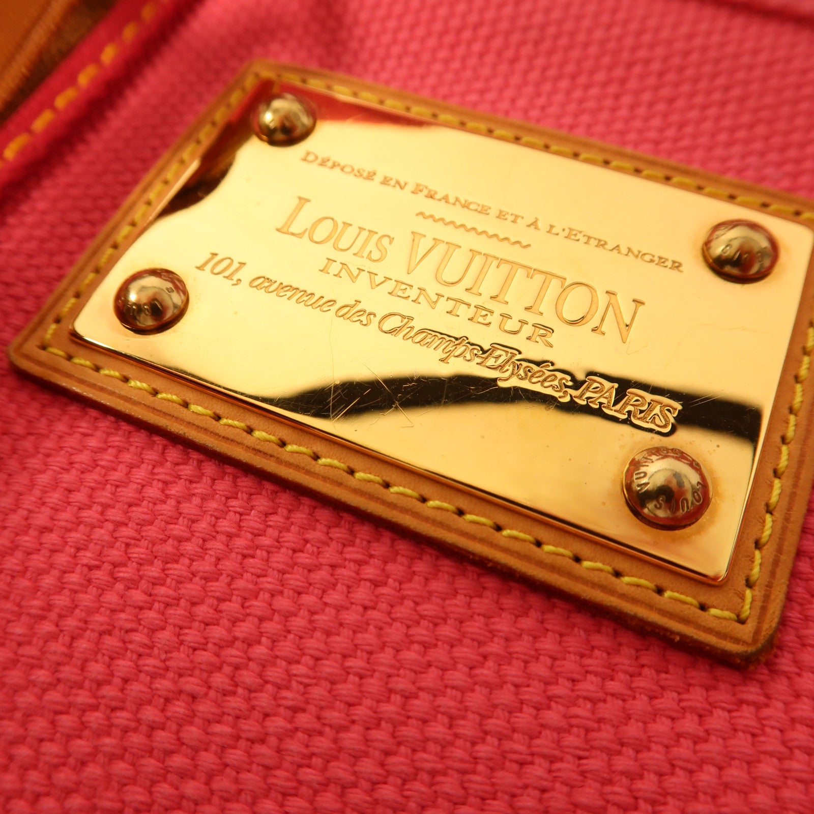 LOUIS VUITTON 帆布Antigua Cabas PM金扣手挽袋