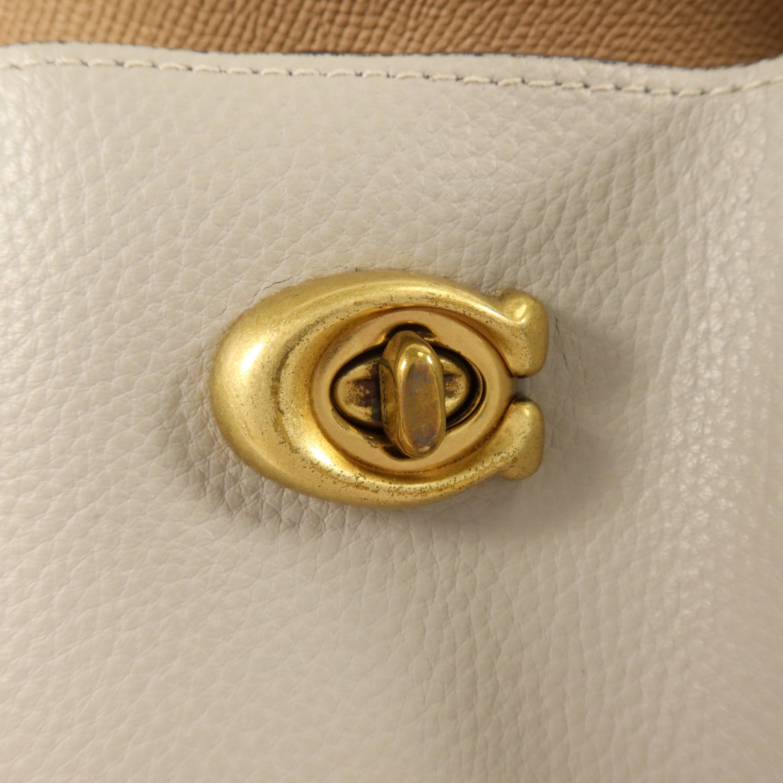 COACH 牛皮皮革Shoulder Bag金扣手挽肩背兩用袋