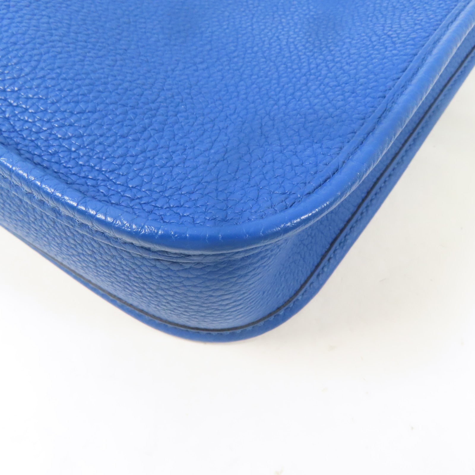 HERMES Clemence皮革Evelyne TPM銀扣肩背袋藍色