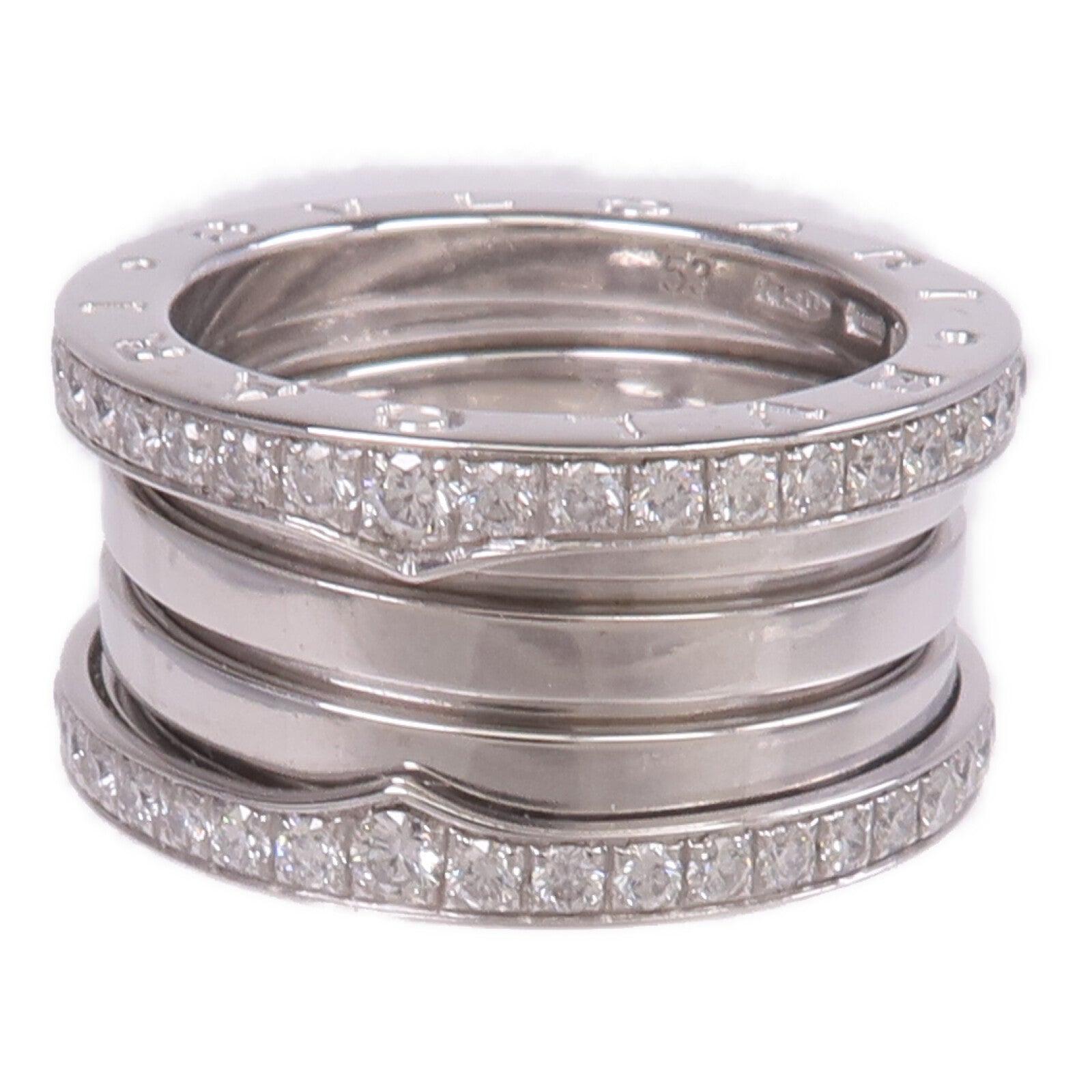 BVLGARI 【激減優惠】18K白金B.Zero1 3 Band Ring鑽石戒指Bvlgari#53/US#6.25