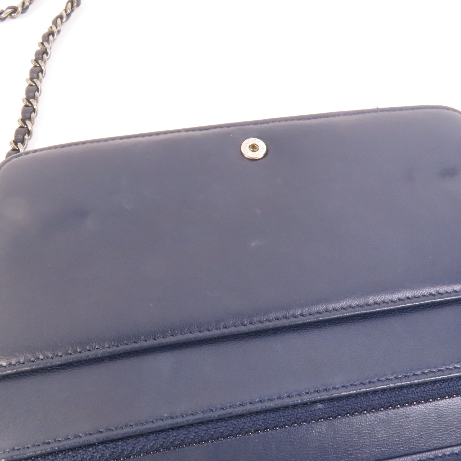 CHANEL 【激減優惠】羊皮皮革WOC Wallet On Chain銀扣鏈帶肩背袋
