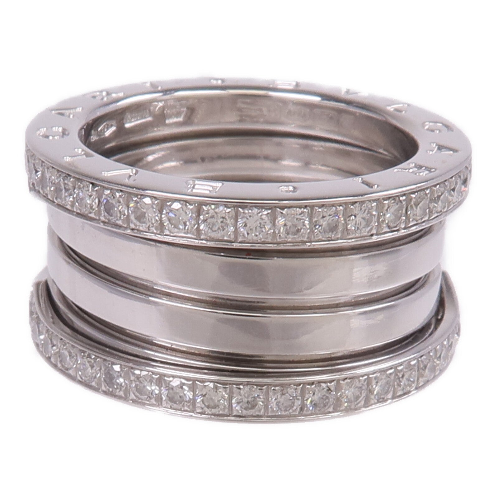 BVLGARI 【激減優惠】18K白金B.Zero1 3 Band Ring鑽石戒指Bvlgari#53/US#6.25