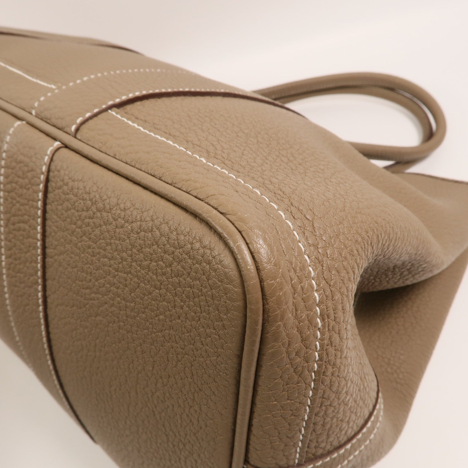 HERMES Negonda皮革Garden Party PM手挽袋Etoupe
