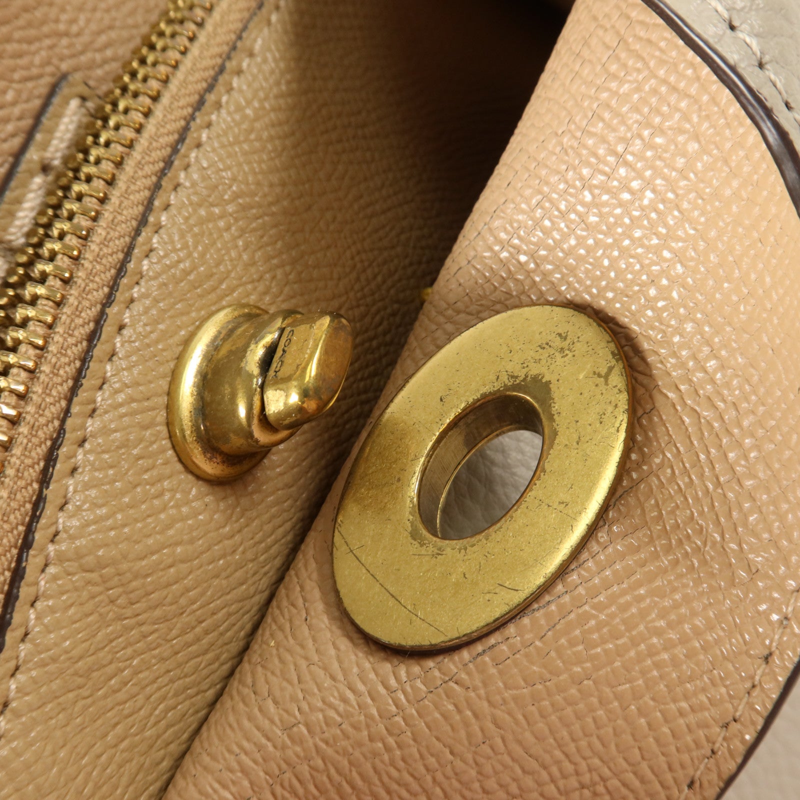 COACH 牛皮皮革Shoulder Bag金扣手挽肩背兩用袋