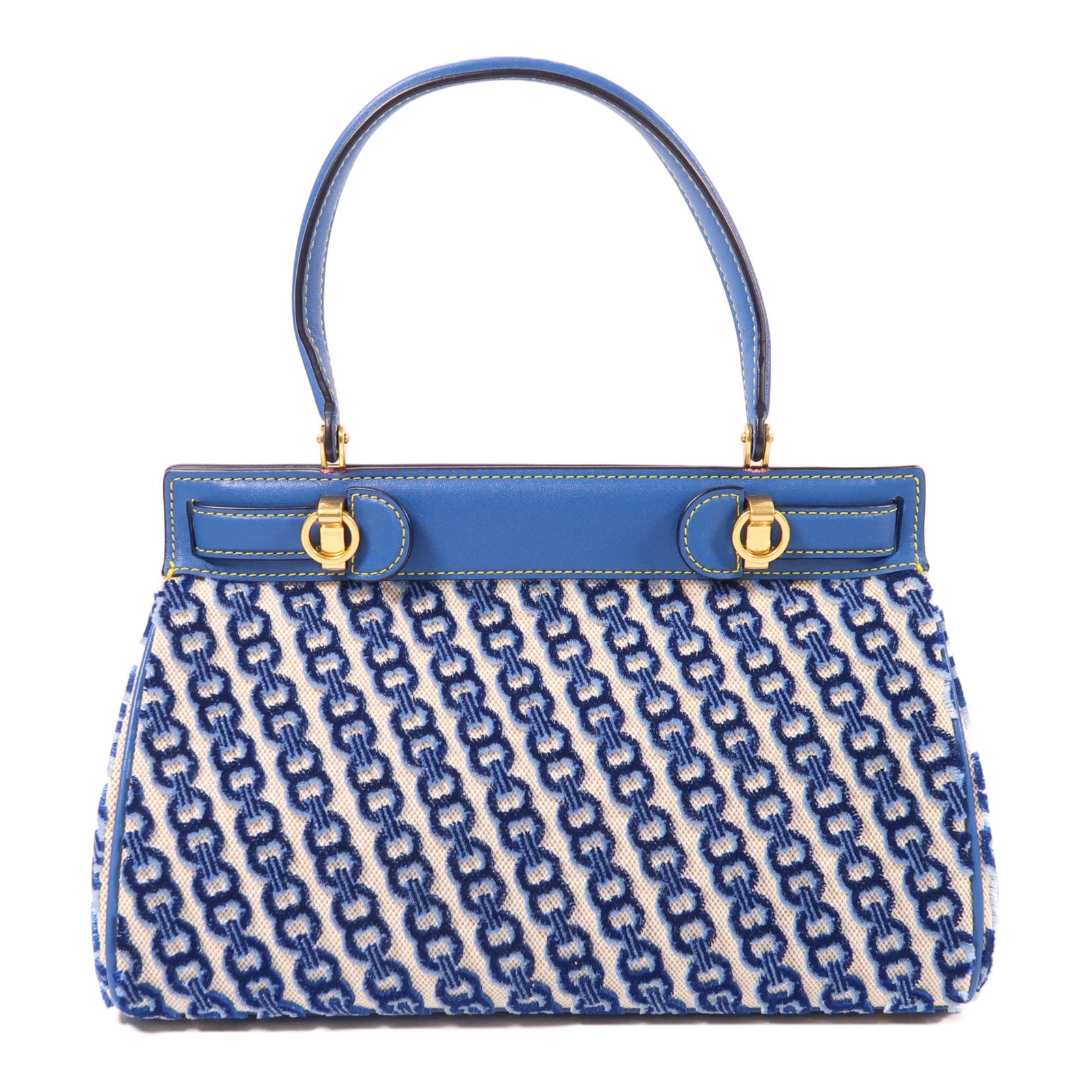 Tory Burch 皮革/帆布2 Way Shoulder金扣手挽肩背兩用袋