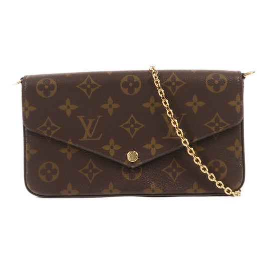 LOUIS VUITTON Monogram Pochette Felicie金扣鏈帶肩背袋