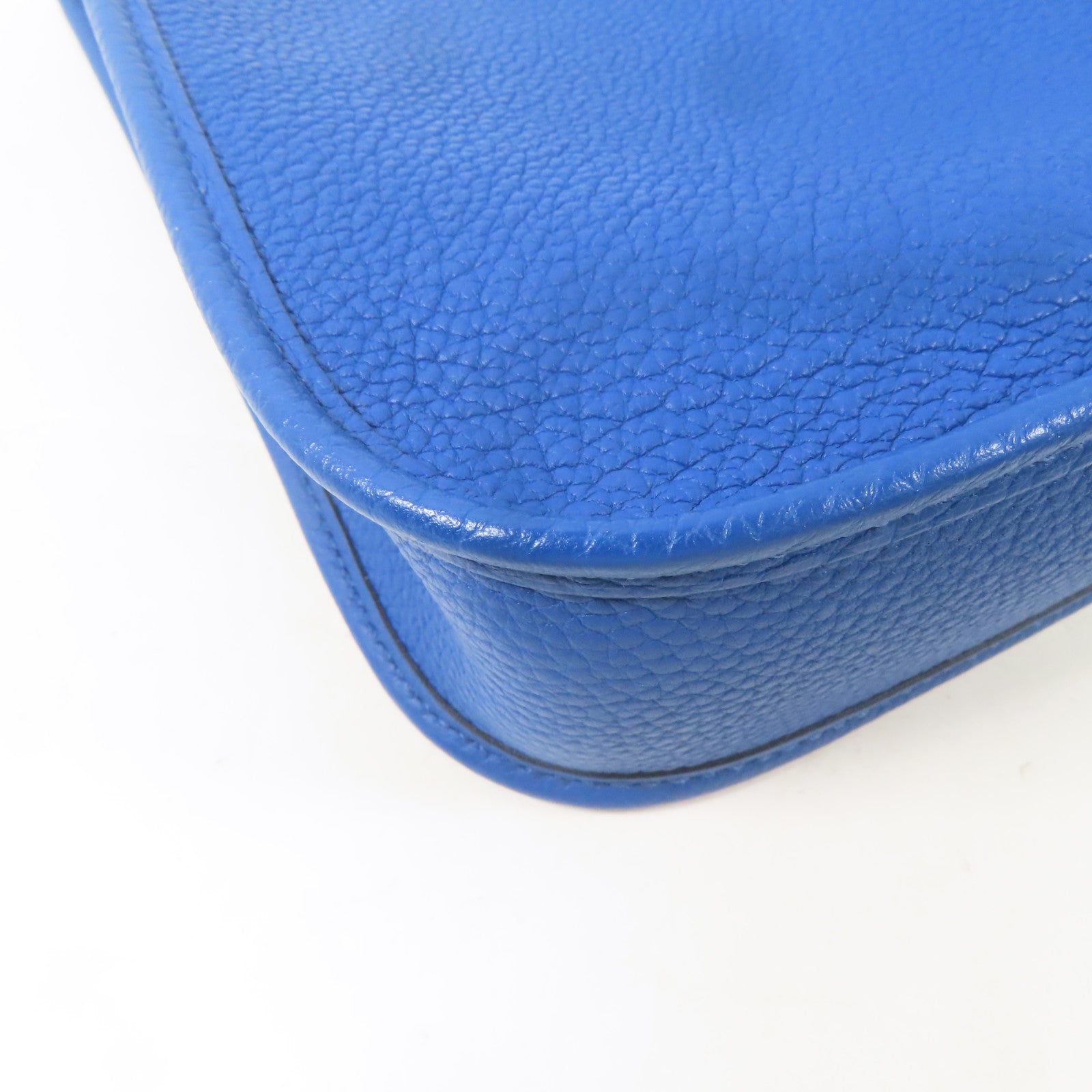 HERMES Clemence皮革Evelyne TPM銀扣肩背袋藍色