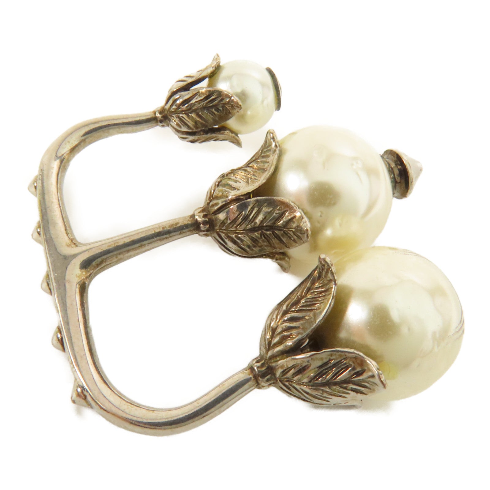 GUCCI GG 3 Pearl Multi Finger Ring Metal PVC US#4.5-5.75