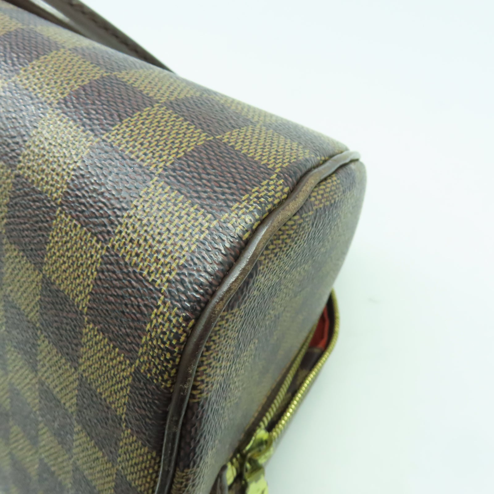 LOUIS VUITTON 【清倉大減價】Damier Ribera MM金扣手挽袋棕色