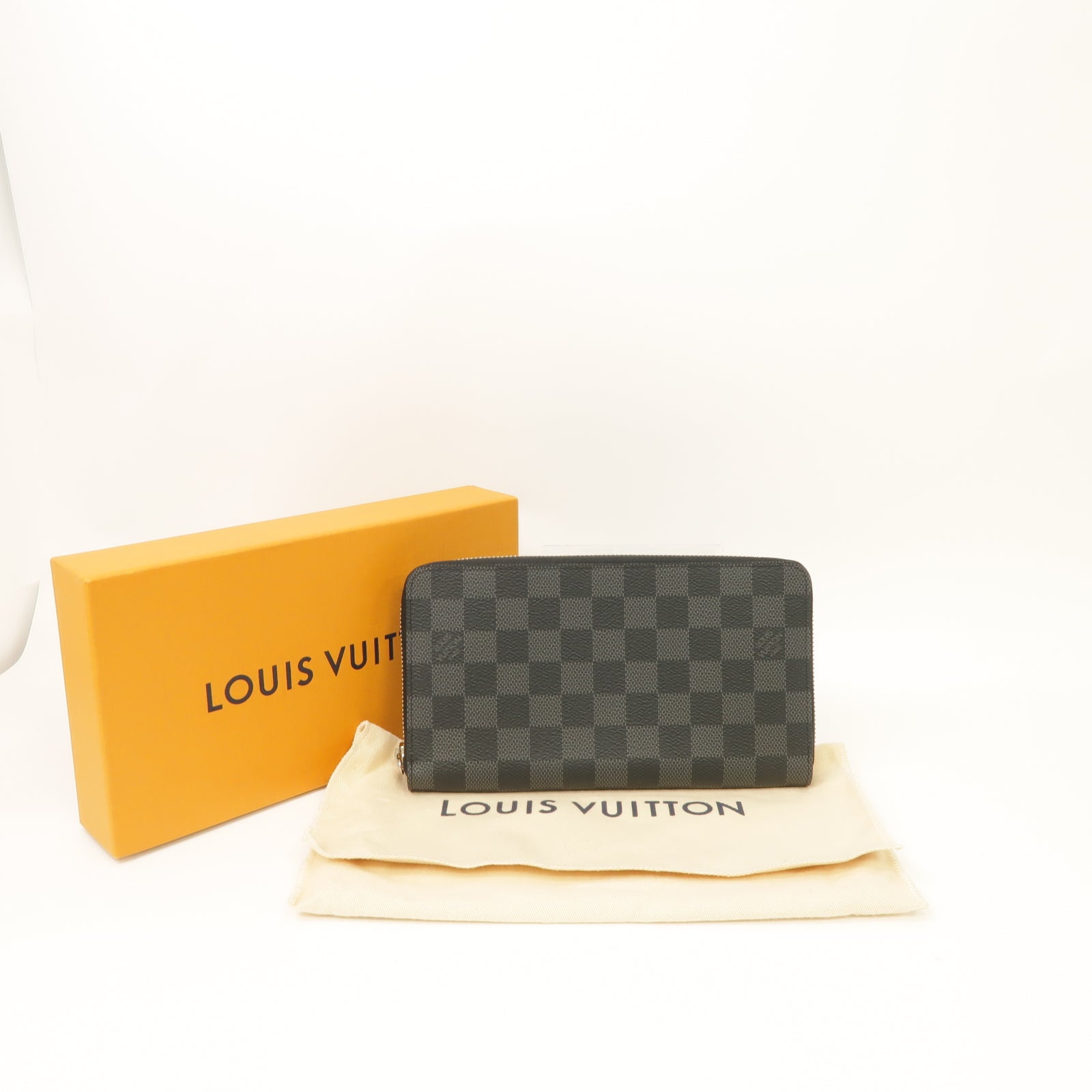 LOUIS VUITTON 【激減優惠】Damier Graphite Zippy Organizer Wallet銀扣長錢包黑色/灰色