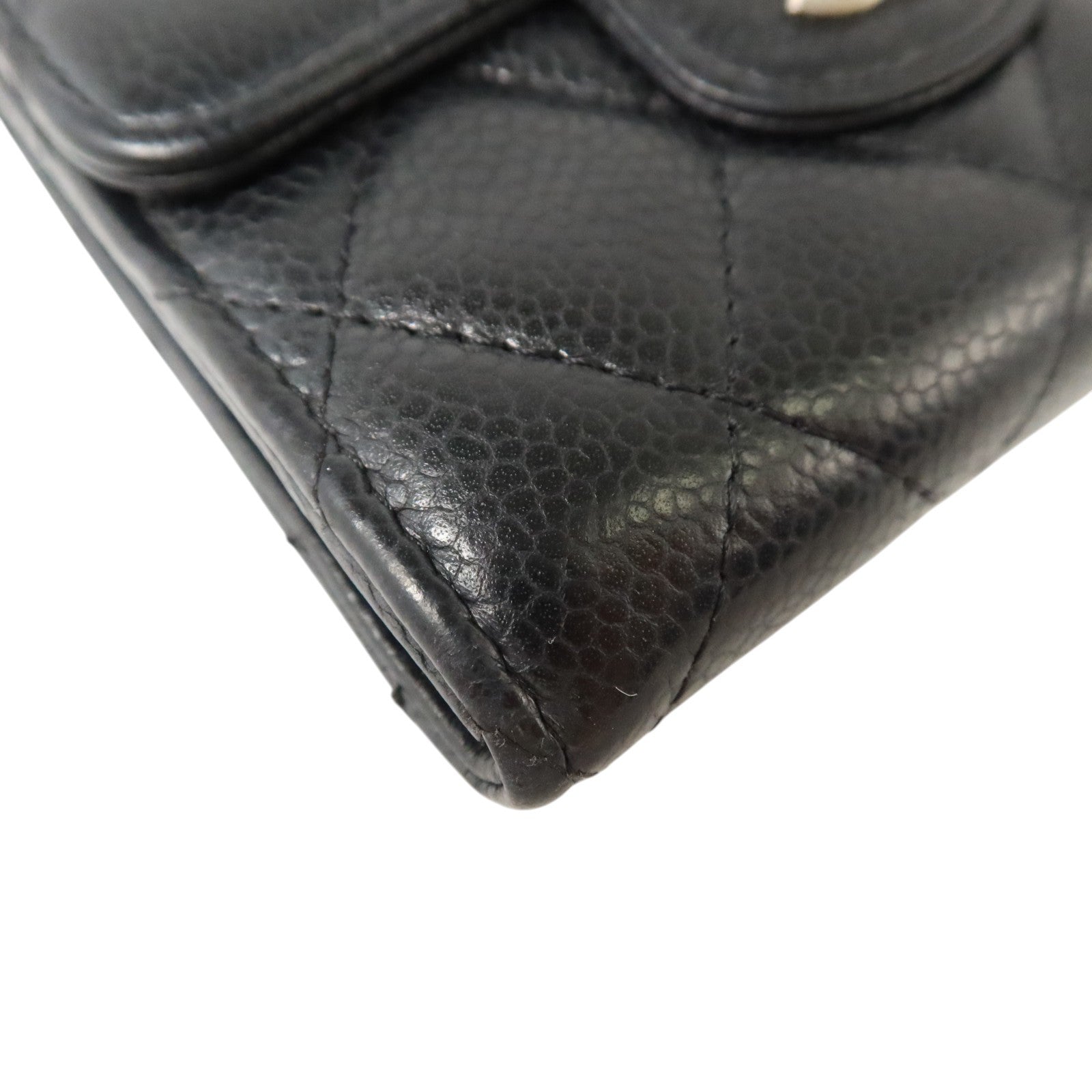 CHANEL 牛皮皮革Card Case銀扣卡片套