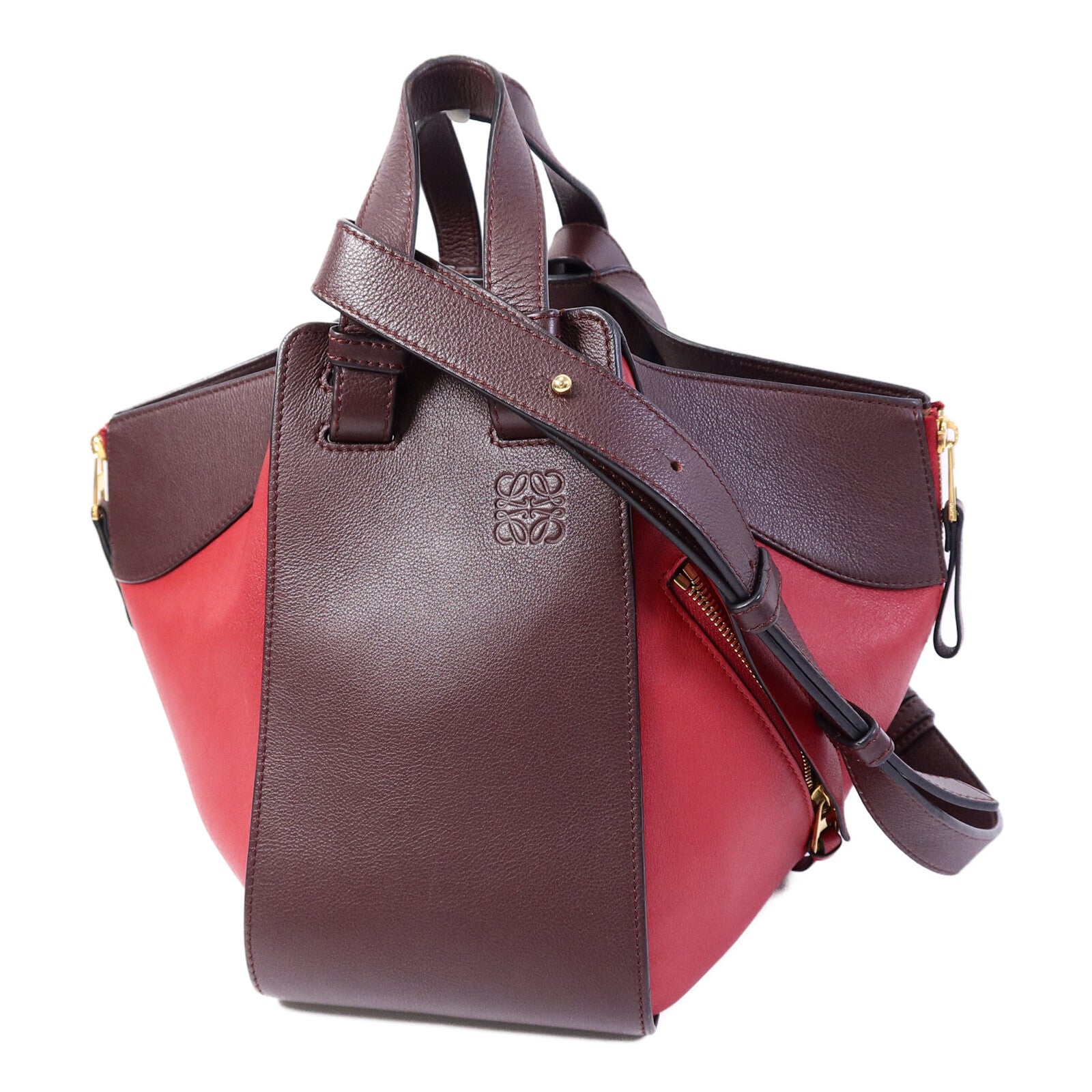 LOEWE 牛皮皮革Hammock手挽肩背兩用袋