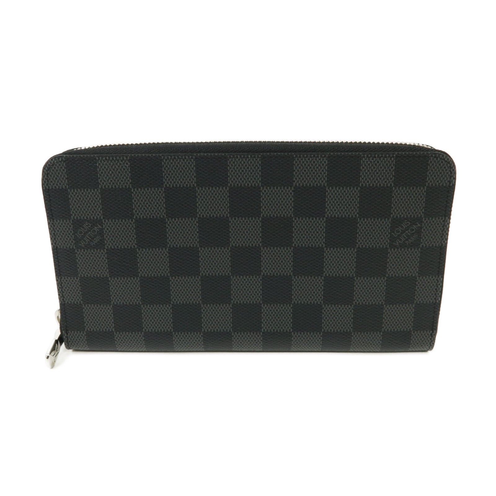 LOUIS VUITTON 【激減優惠】Damier Graphite Zippy Organizer Wallet銀扣長錢包黑色/灰色