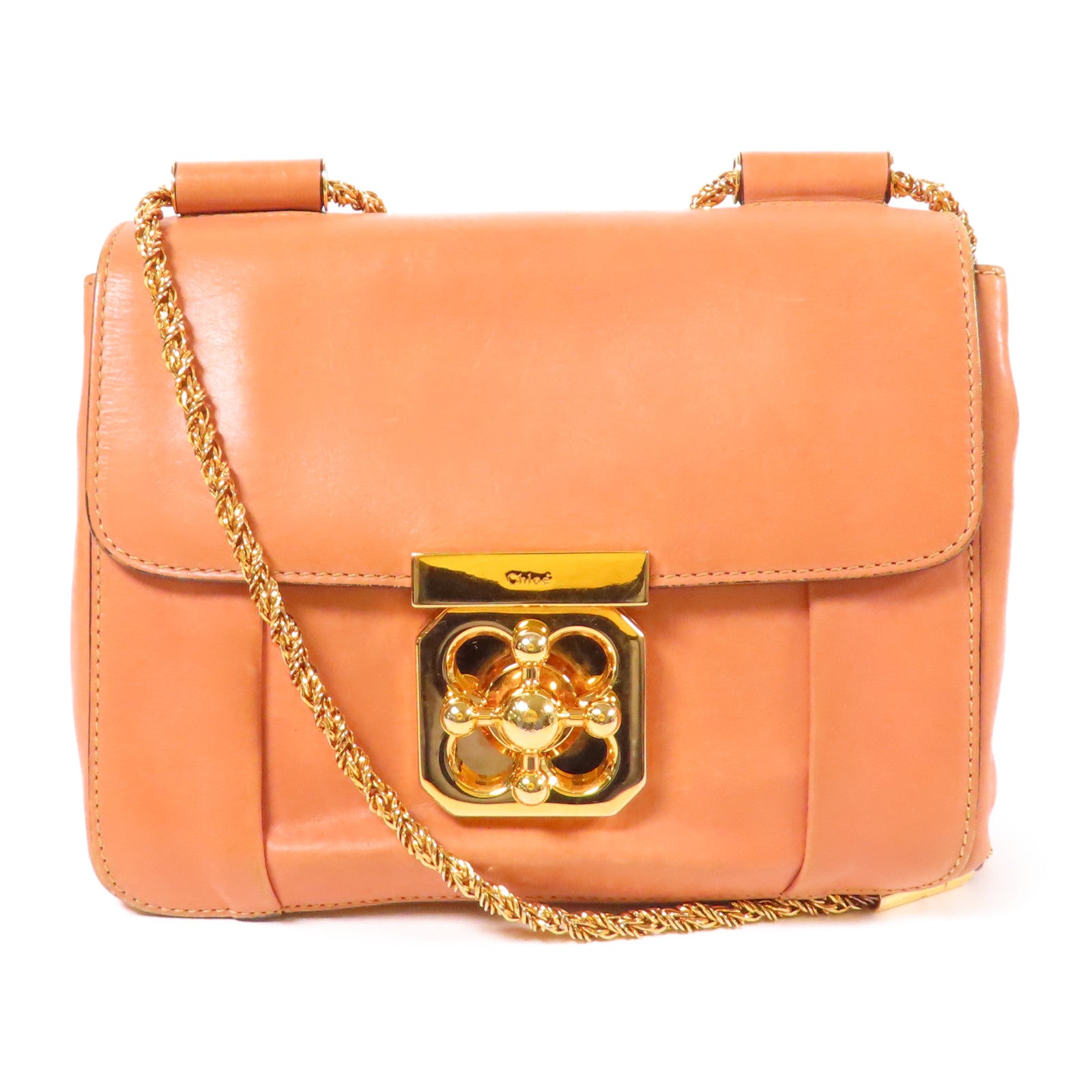 Chloe 牛皮皮革Shoulder Bag金扣肩背袋