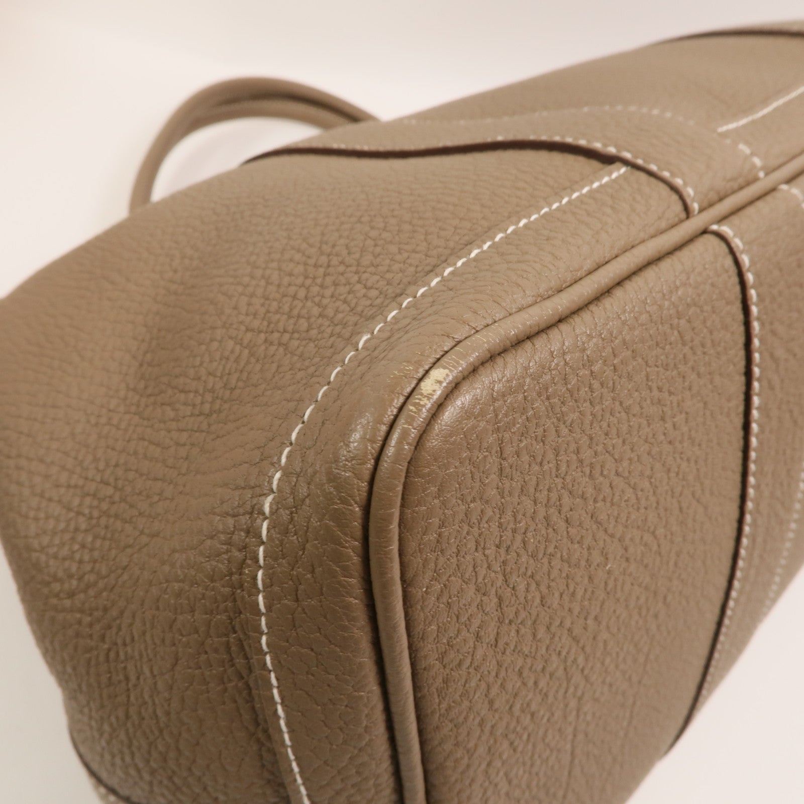 HERMES Negonda皮革Garden Party PM手挽袋Etoupe