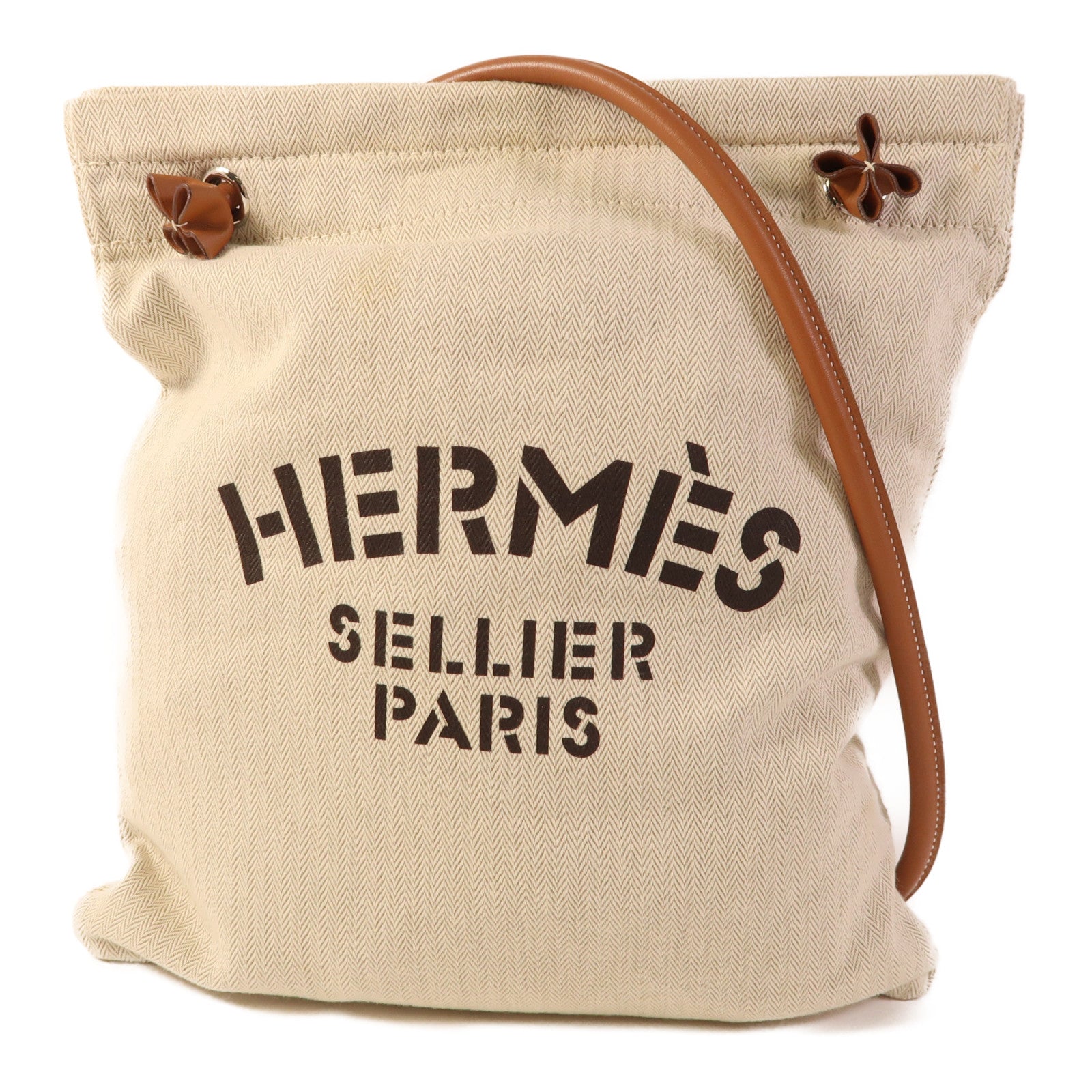 HERMES 帆布Aline銀扣肩背袋