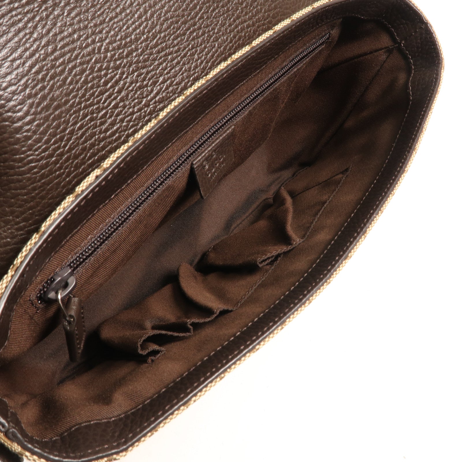 GUCCI 塗層帆布Shoulder Bag銀扣肩背袋