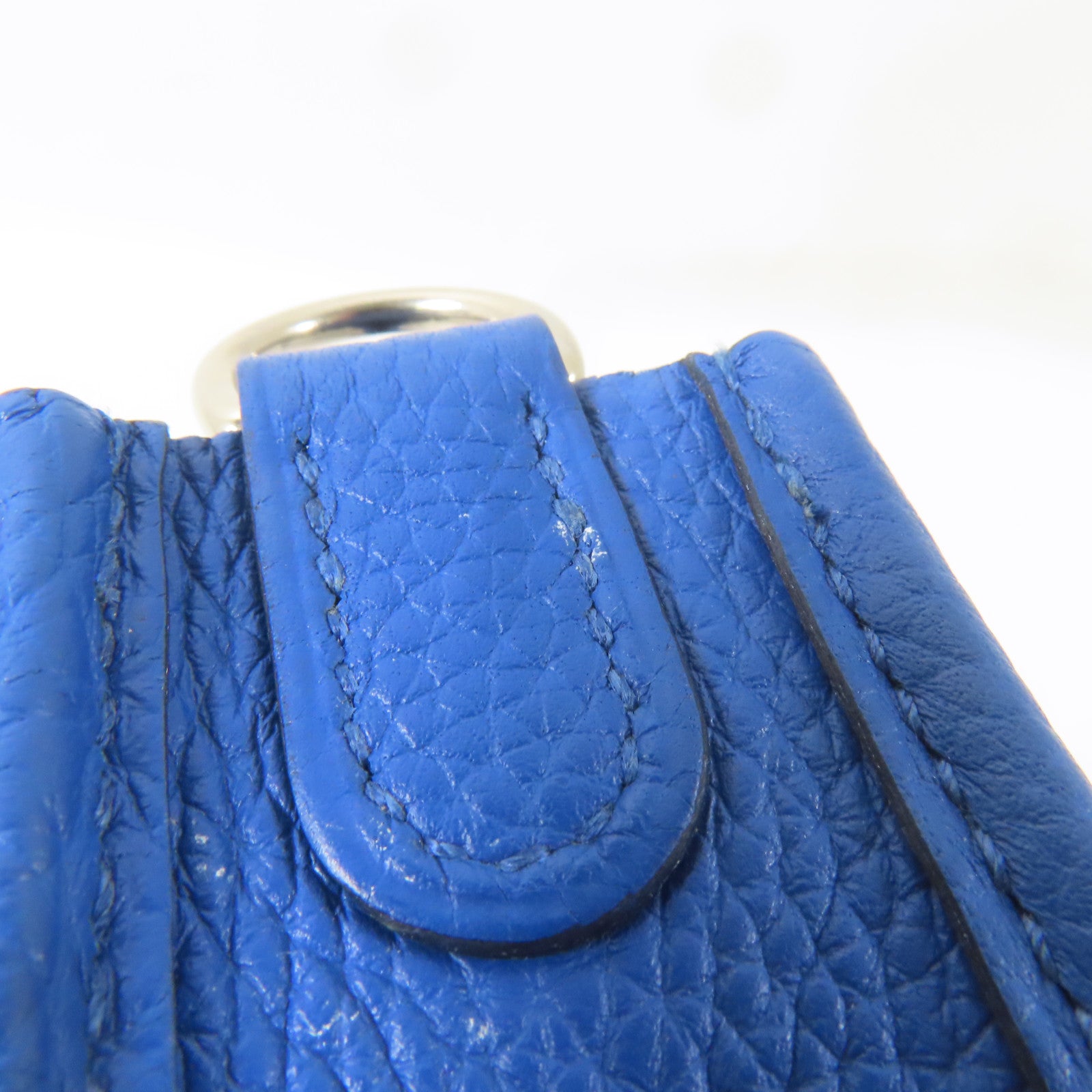 HERMES Clemence皮革Evelyne TPM銀扣肩背袋藍色