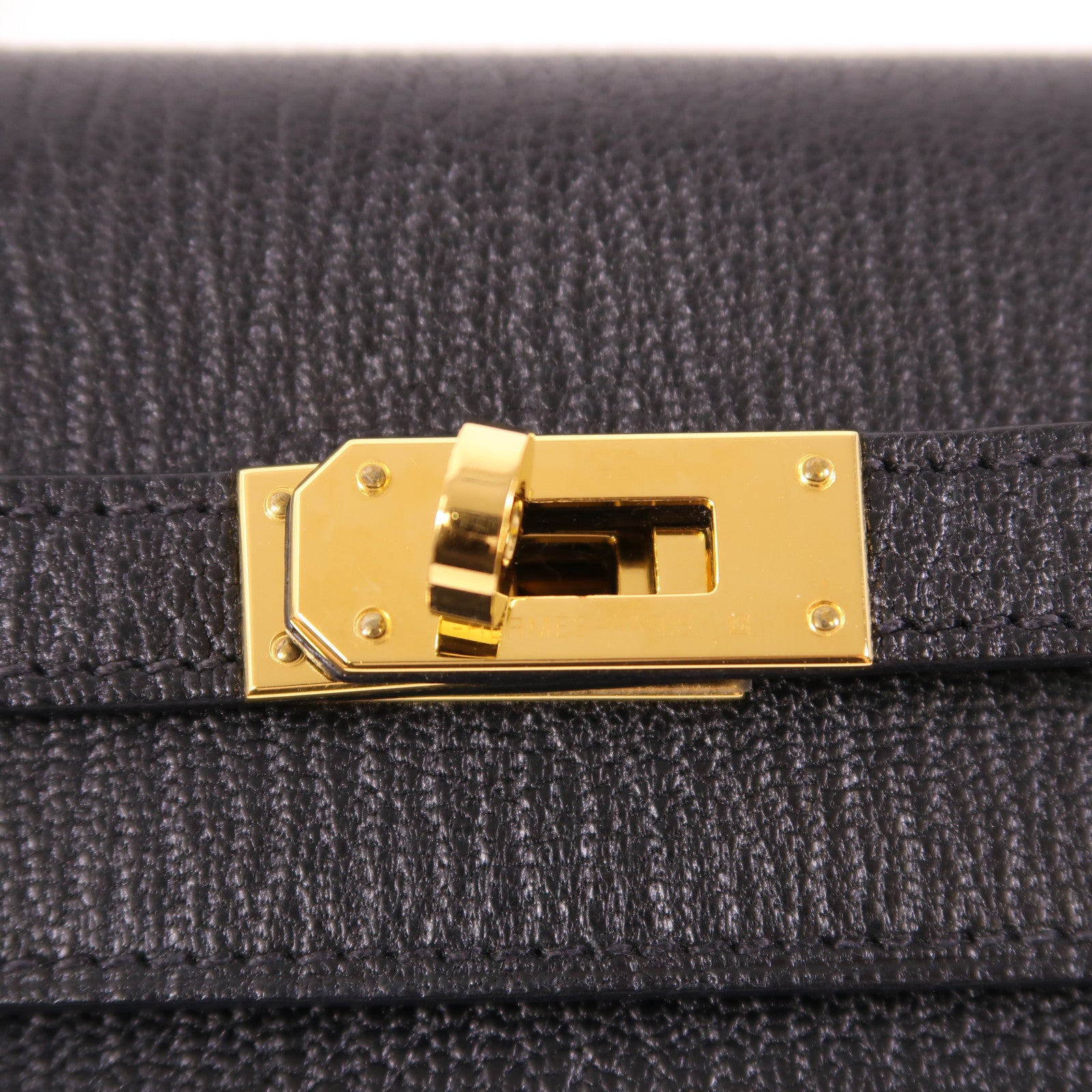 HERMES Chevre皮革Kelly To Go金扣肩背袋Noir