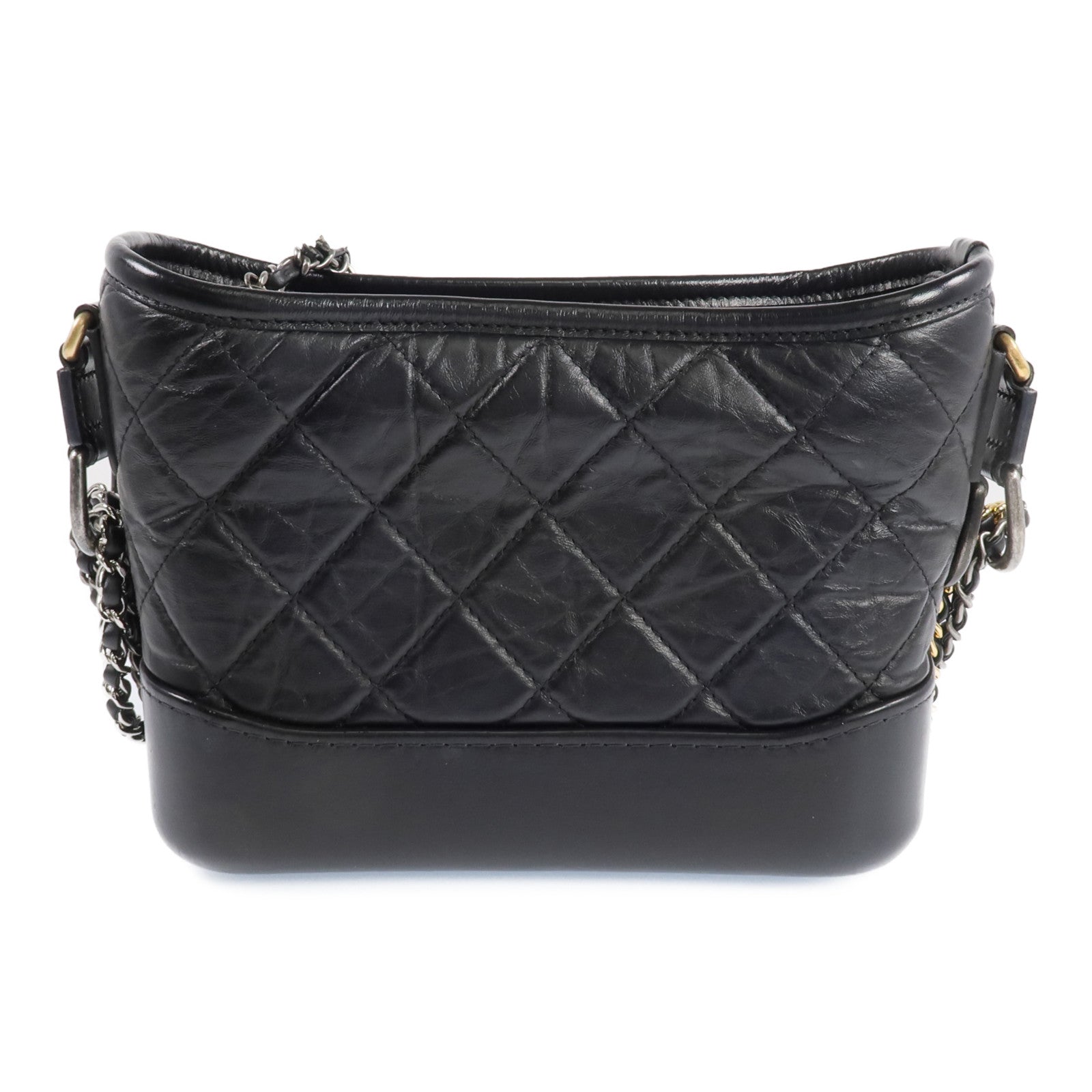 CHANEL 牛皮皮革Gabrielle Small 金銀鏈帶肩背包