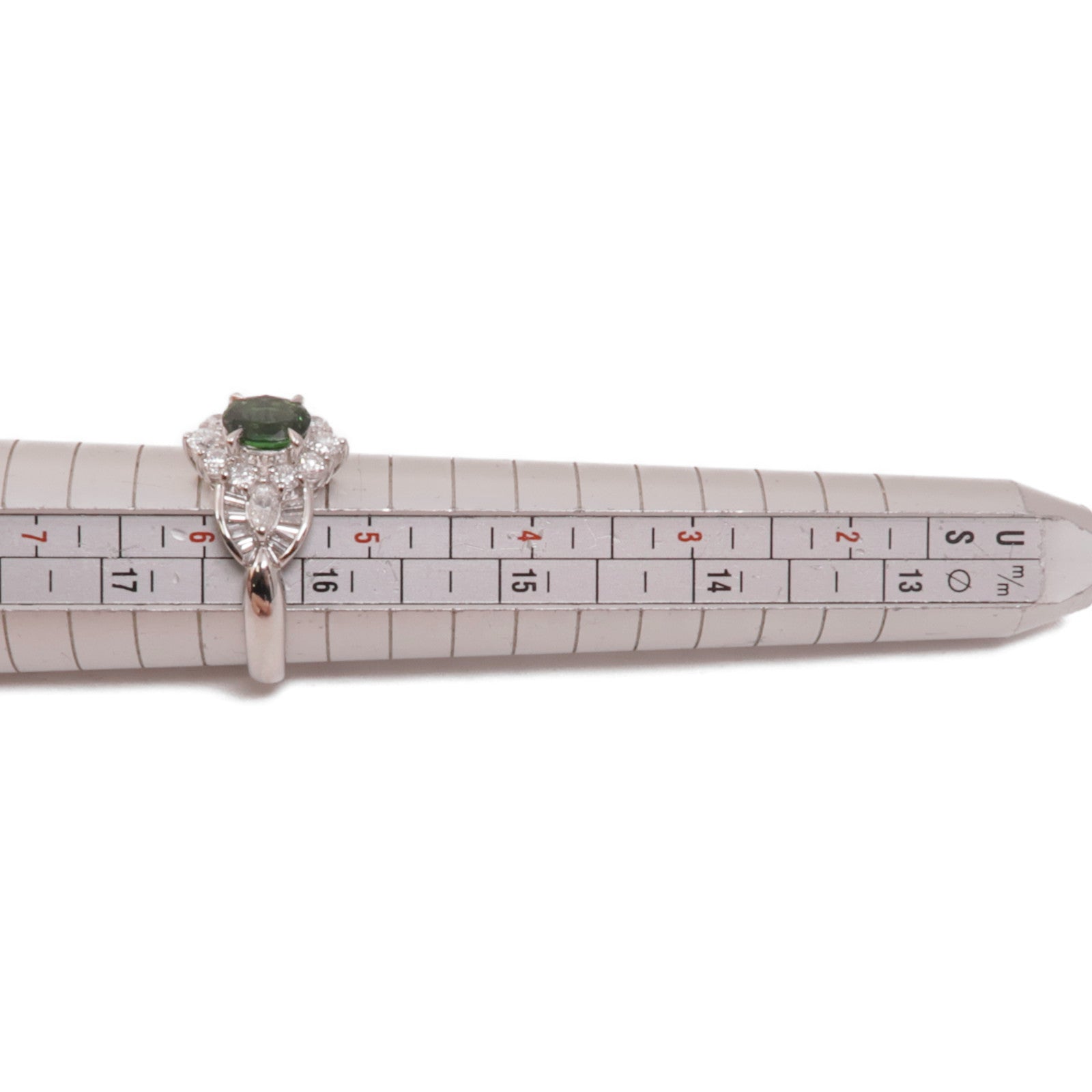 JEWELRY 【激減優惠】JEWELRY PT900鉑金/石榴石/鑽石Garnet/Diamond Ring戒指US#5.75