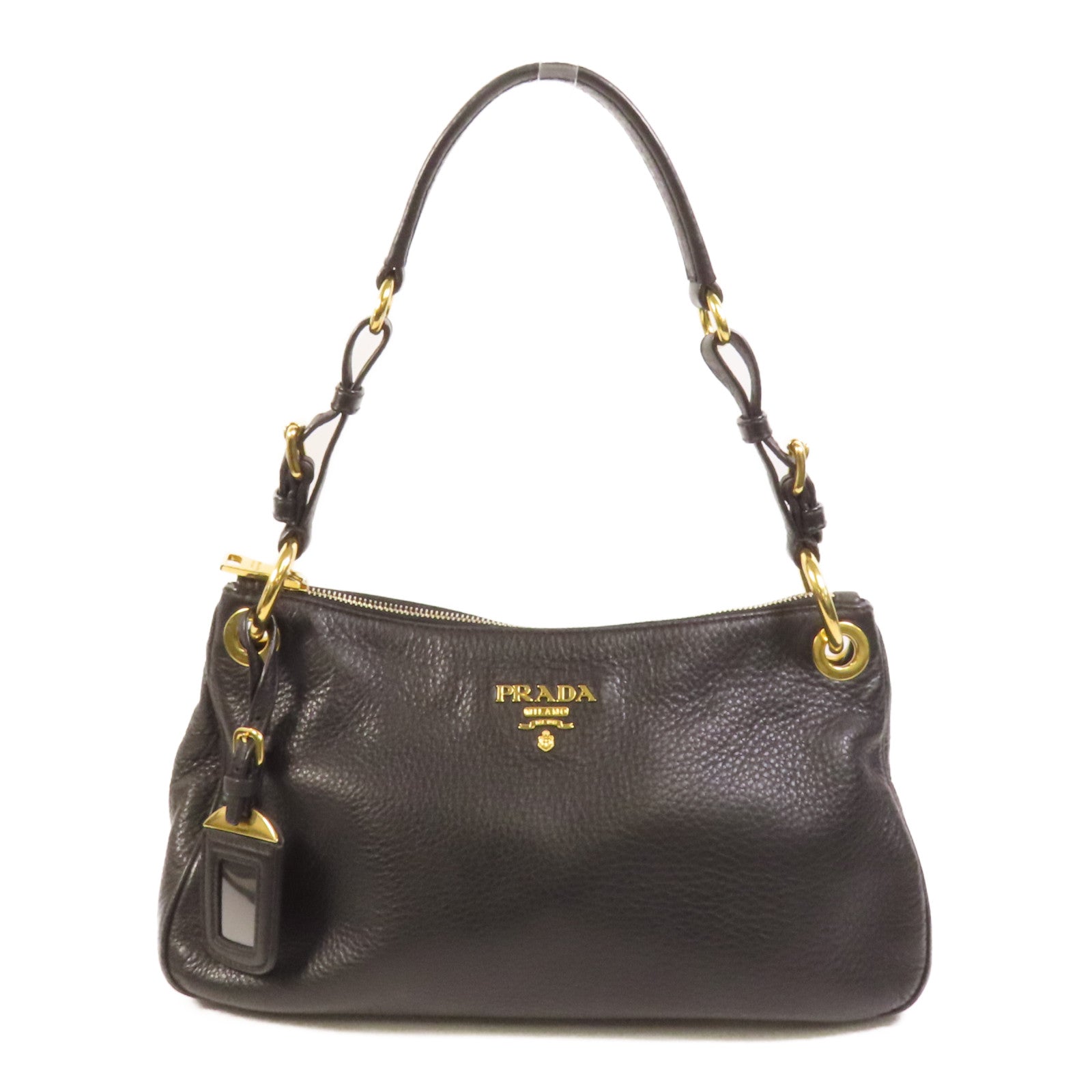 PRADA 牛皮皮革Shoulder Bag金扣肩背袋