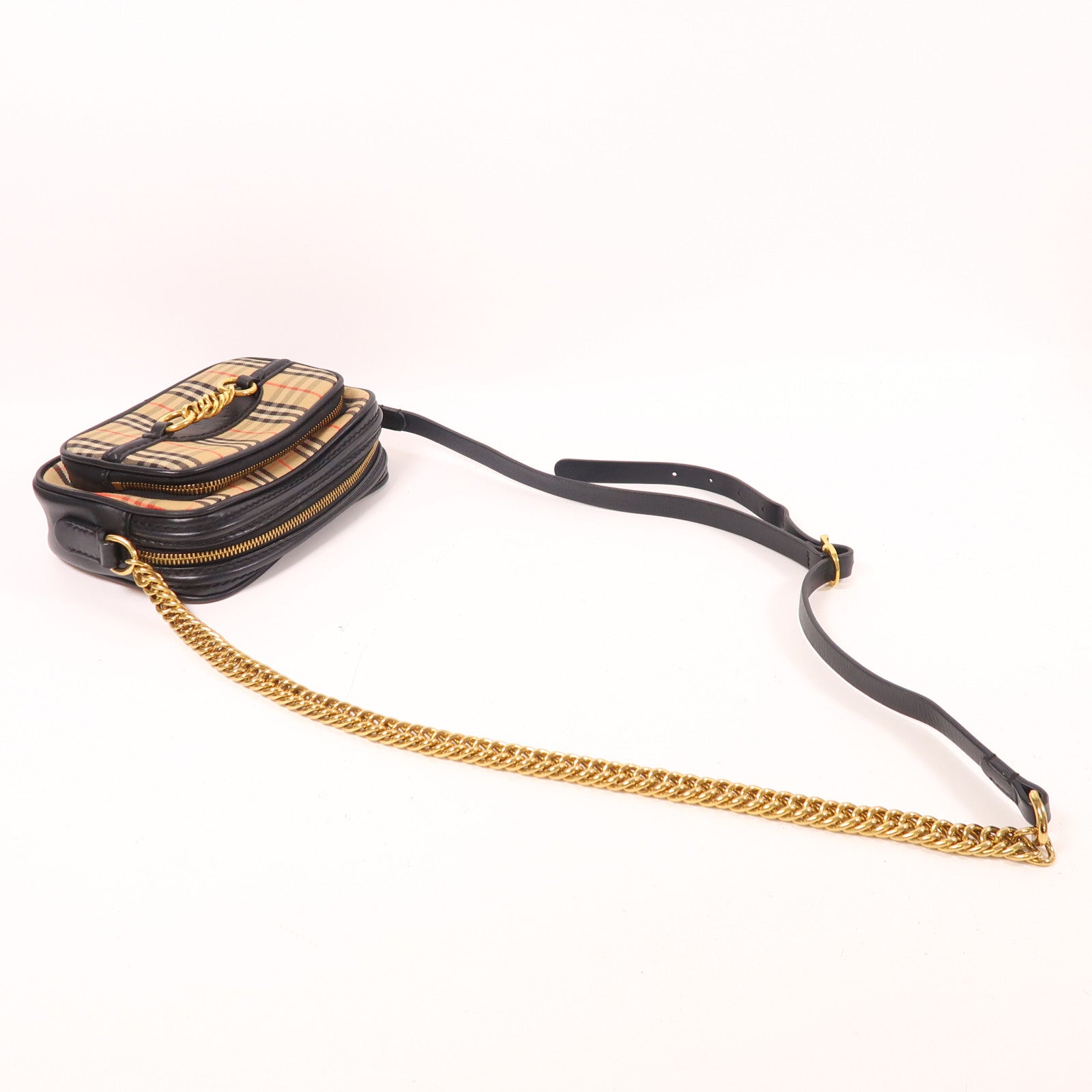 BURBERRY 帆布Shoulder Bag金扣肩背袋