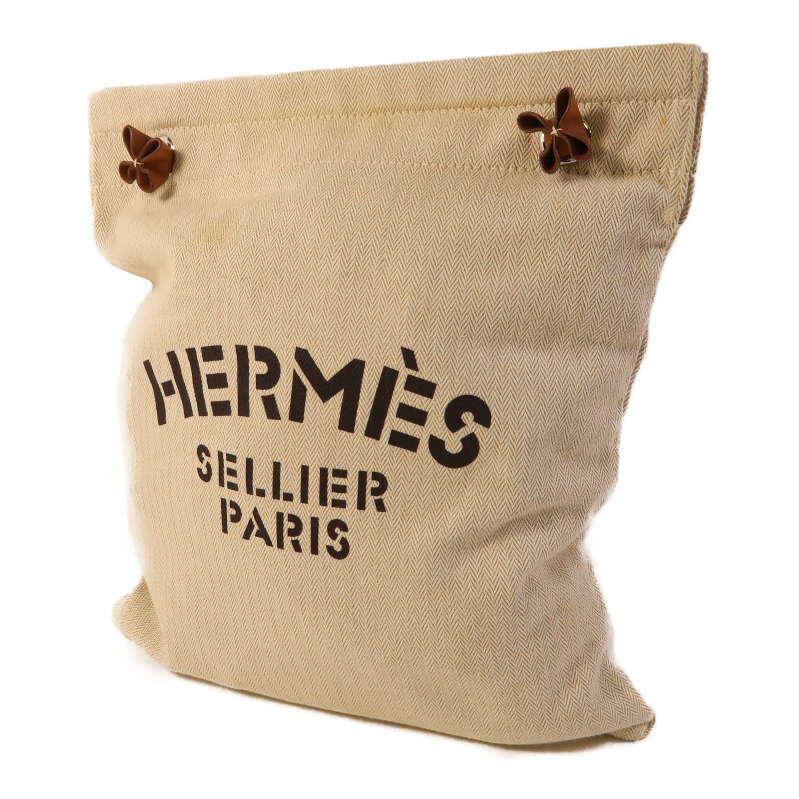 HERMES 帆布Aline銀扣肩背袋