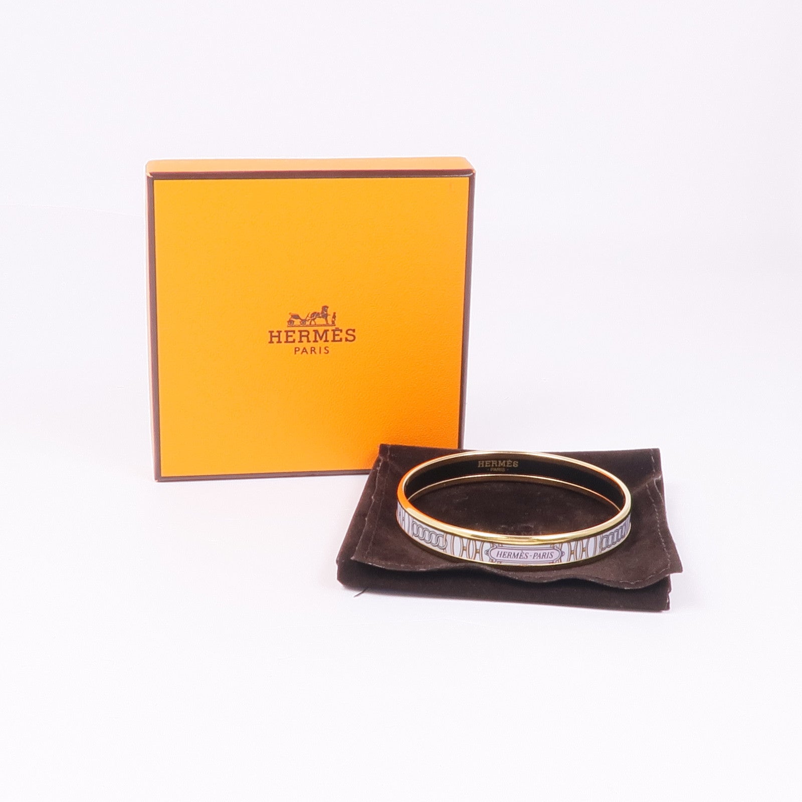 HERMES 琺瑯/金屬Bangle手鐲黑色/彩色