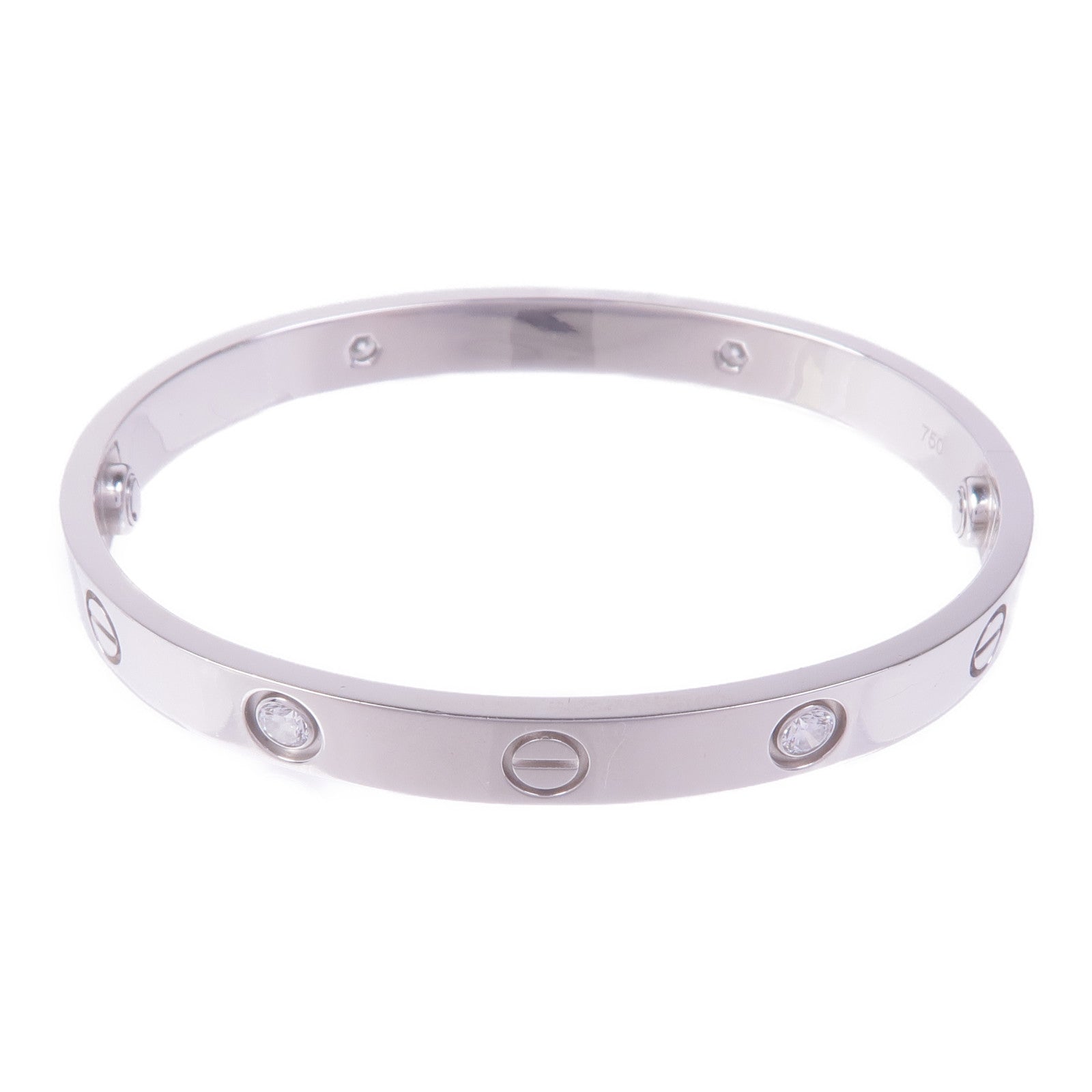 CARTIER 18K白金Love Bangle 4 Diamond鑽石手鐲Cartier#16