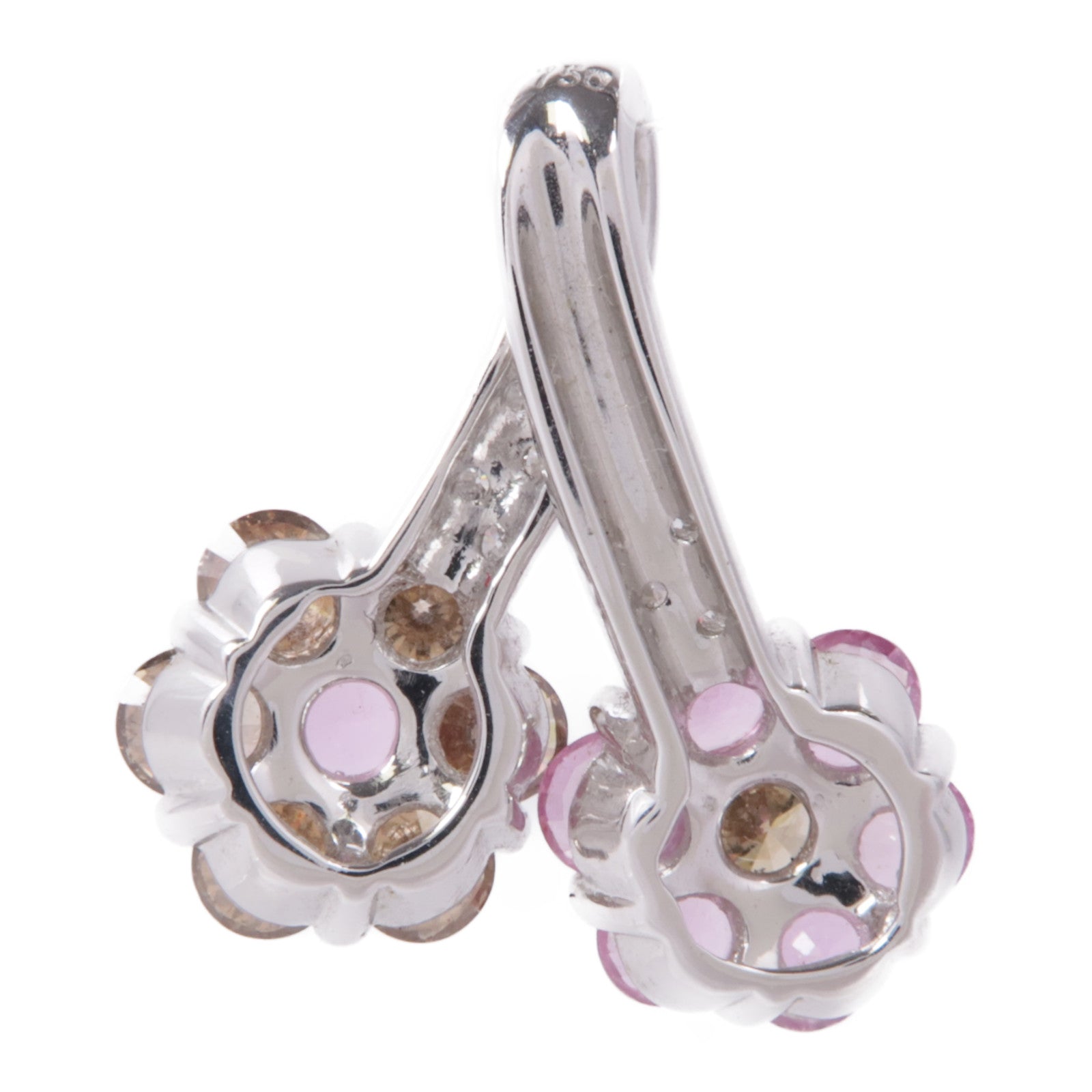 JEWELRY 18K白金Pink Sapphire/Diamond Pendant Top粉紅色藍寶石/鑽石吊墜