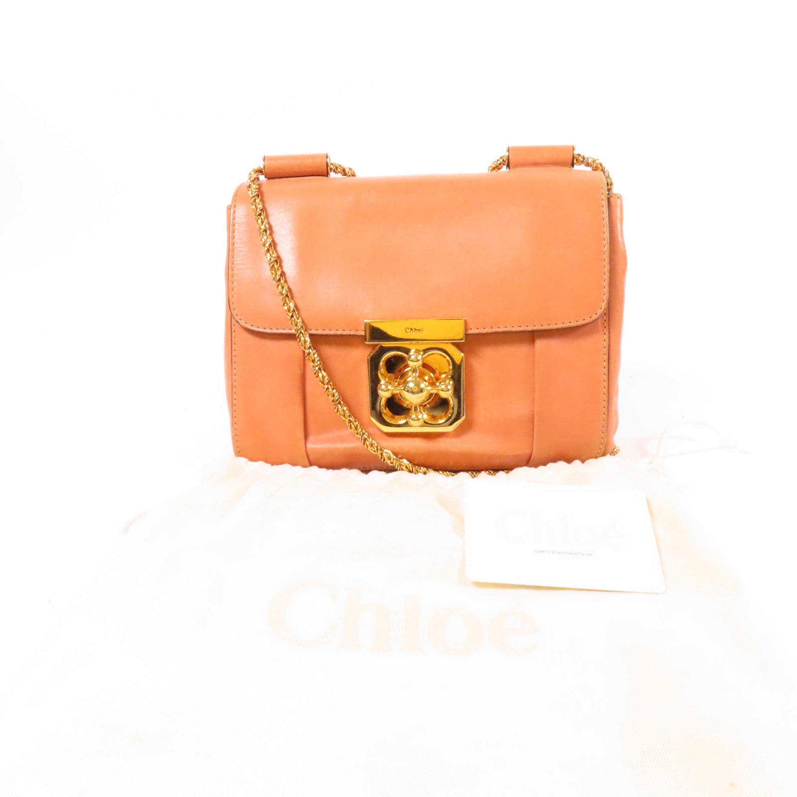 Chloe 牛皮皮革Shoulder Bag金扣肩背袋