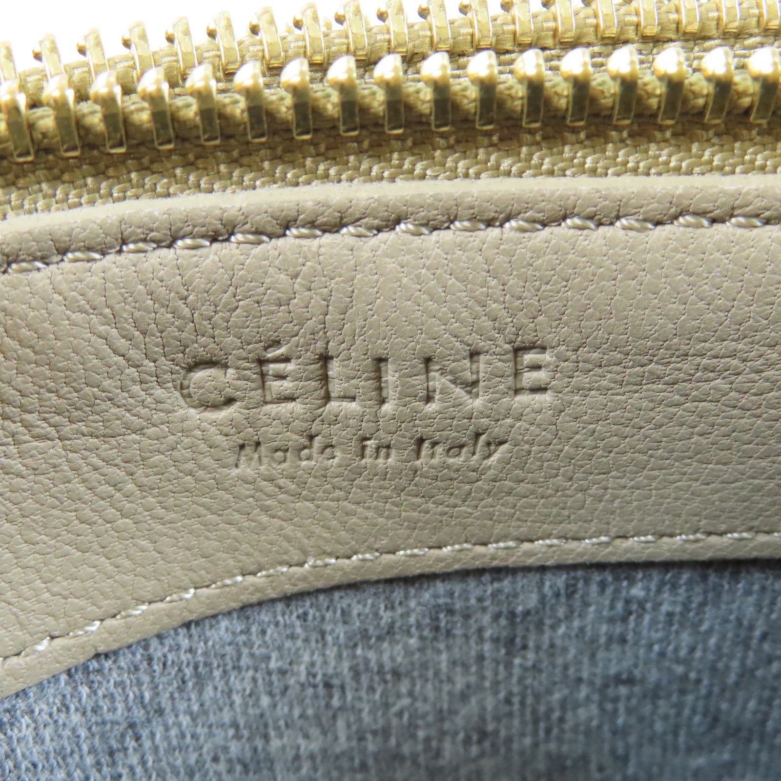 CELINE 【激減優惠】牛皮皮革Shoulder Bag金扣肩背袋米色