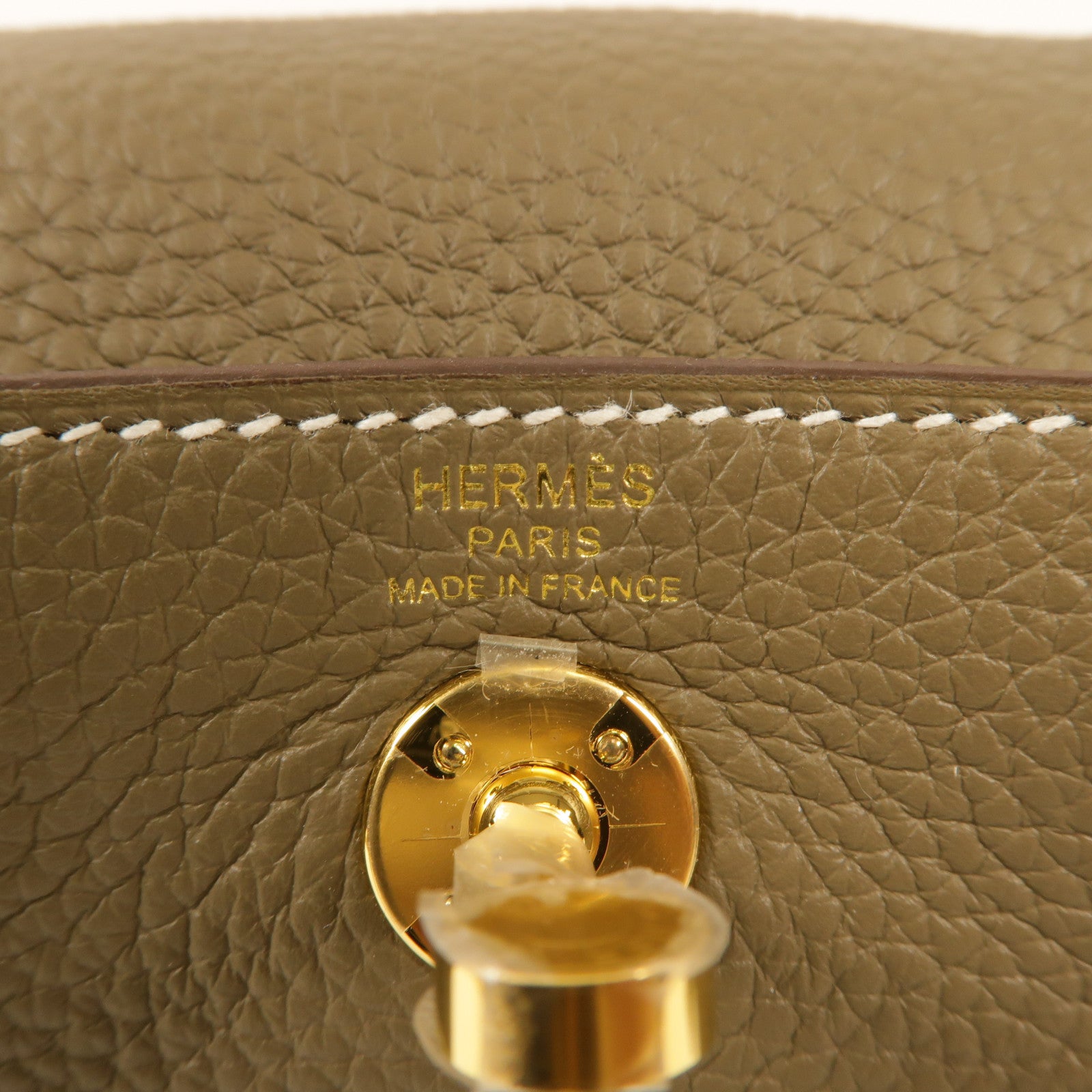 HERMES Clemence皮革Mini Lindy肩背袋Etoupe