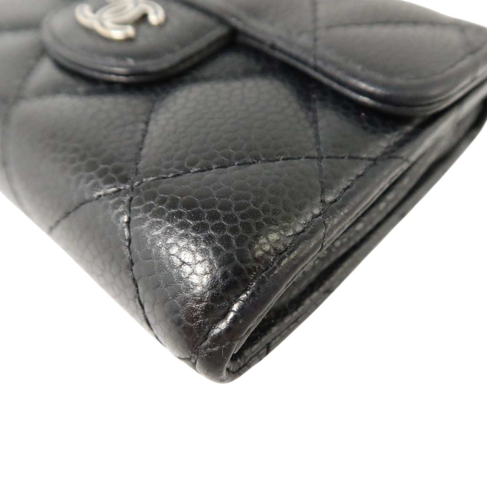 CHANEL 牛皮皮革Card Case銀扣卡片套