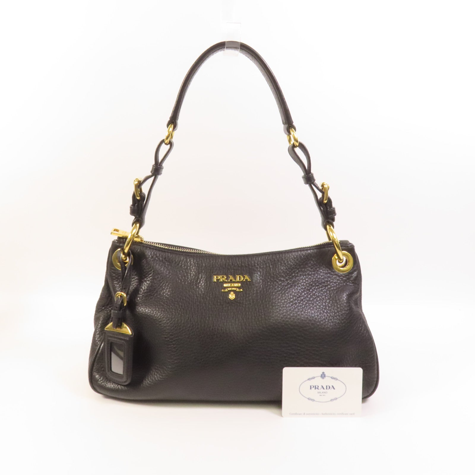 PRADA 牛皮皮革Shoulder Bag金扣肩背袋