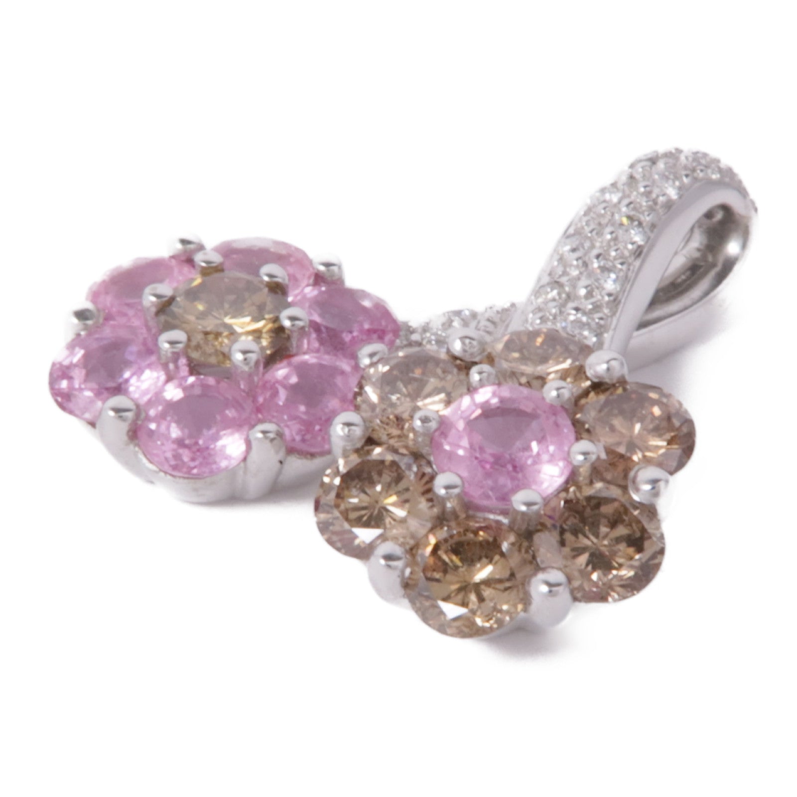 JEWELRY 【激減優惠】18K白金Pink Sapphire/Diamond Pendant Top粉紅色藍寶石/鑽石吊墜
