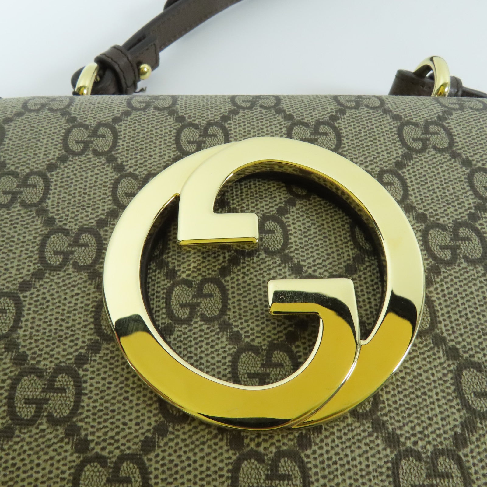 GUCCI 塗層帆布Mini Blondie金扣肩背袋