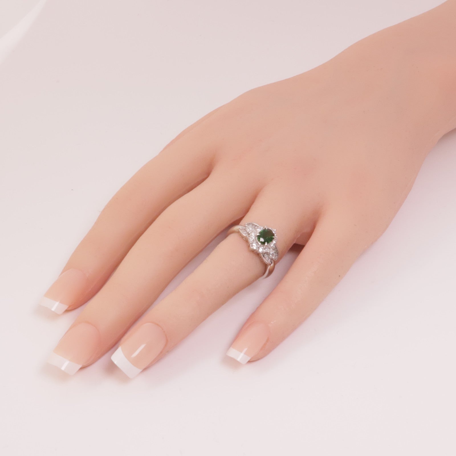 JEWELRY 【激減優惠】JEWELRY PT900鉑金/石榴石/鑽石Garnet/Diamond Ring戒指US#5.75