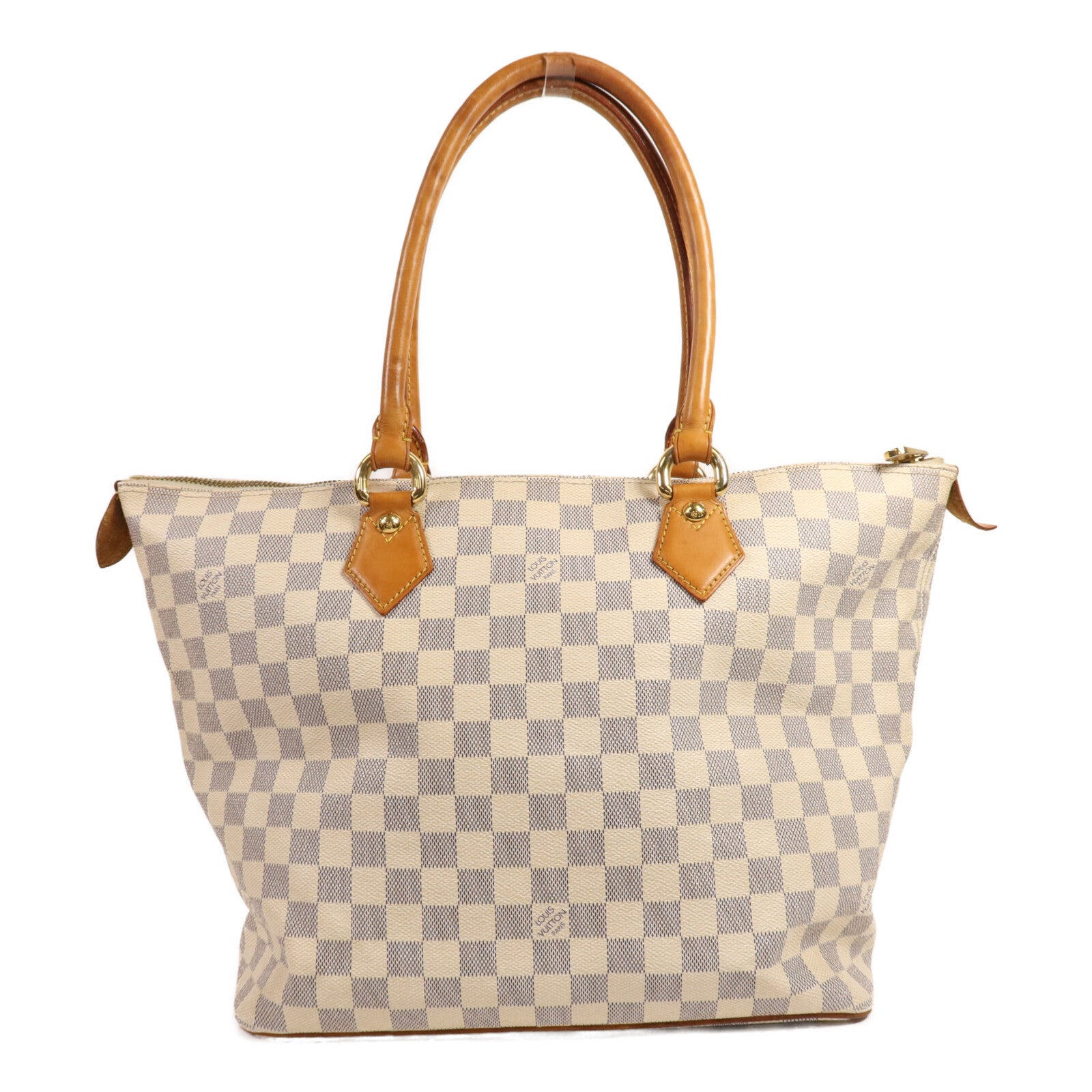 LOUIS VUITTON Damier Azur Saleya MM金扣手挽袋